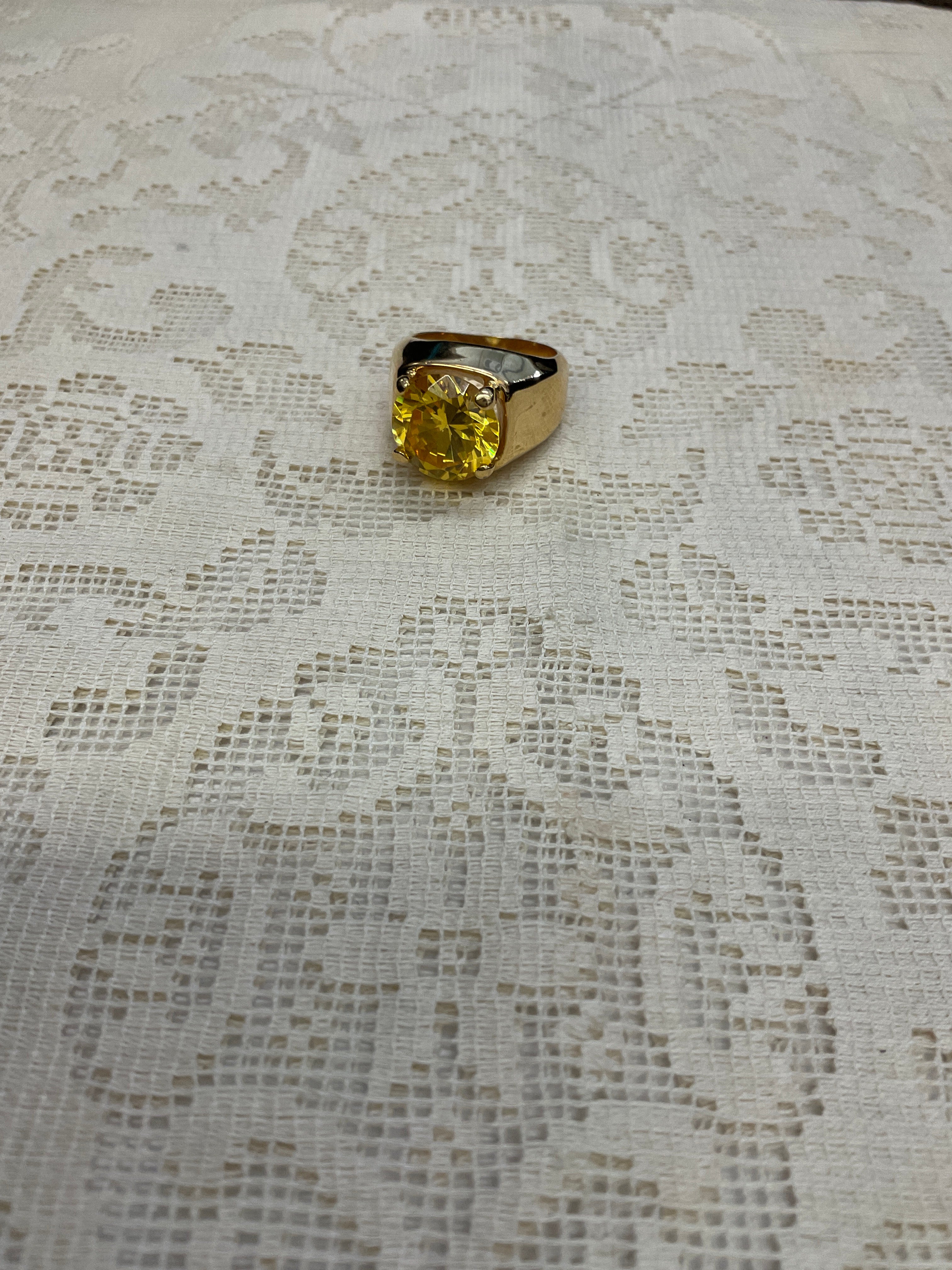 Yellow stone gold toned