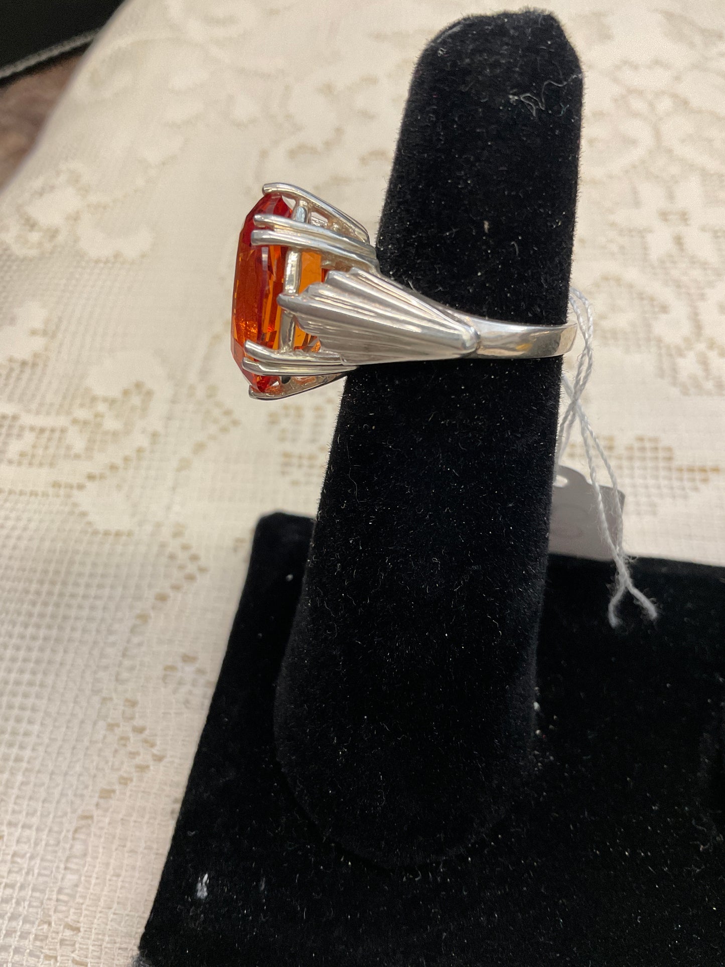 Orange quartz sterling silver