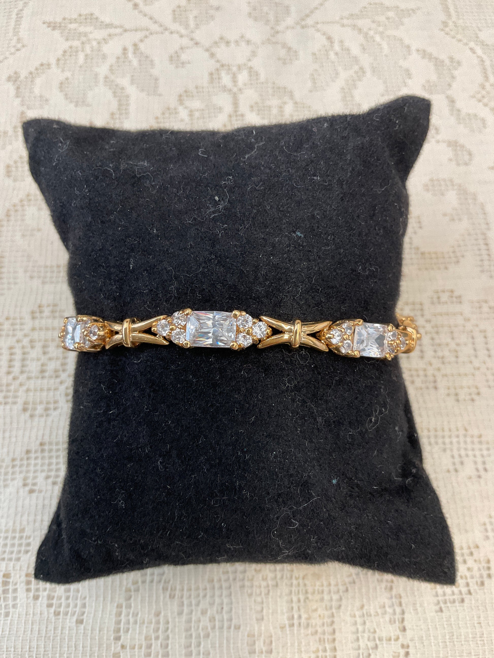 Gold bracelet Cz embellished