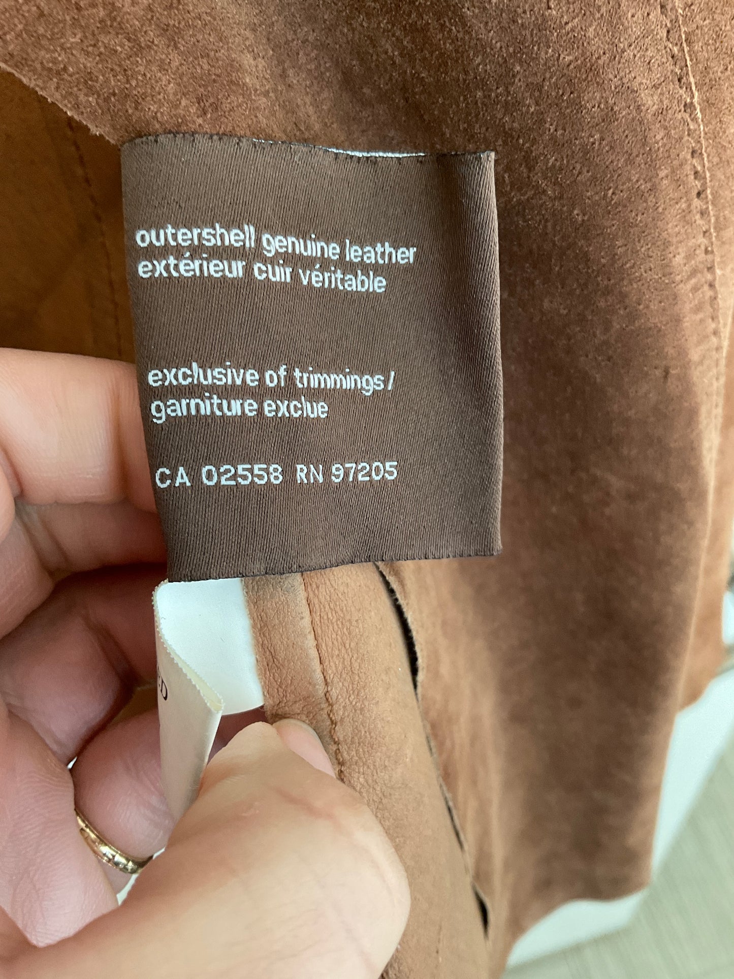 Vintage Danier suede leather jacket with leather tie size small