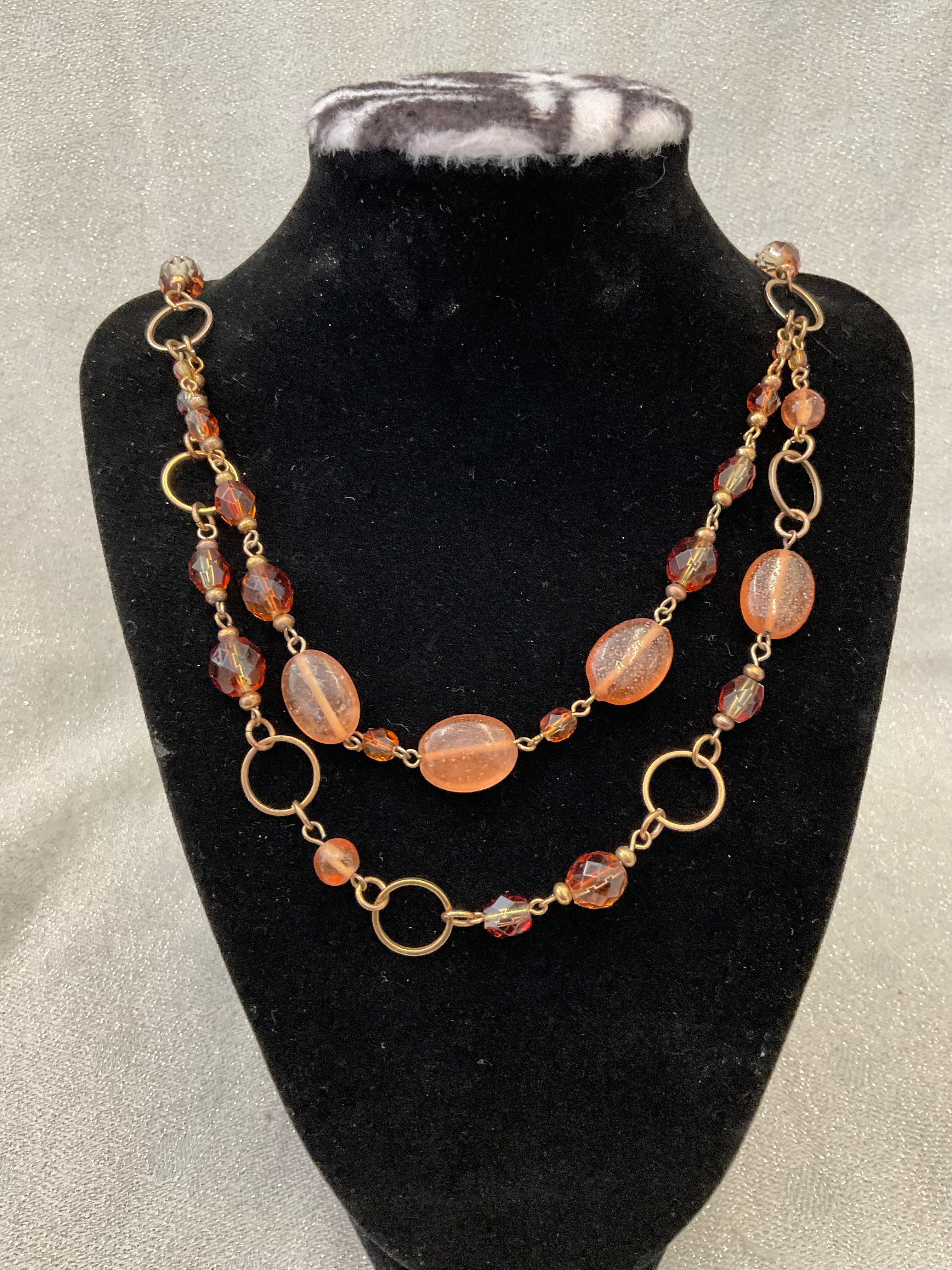 Vintage orange stone necklace