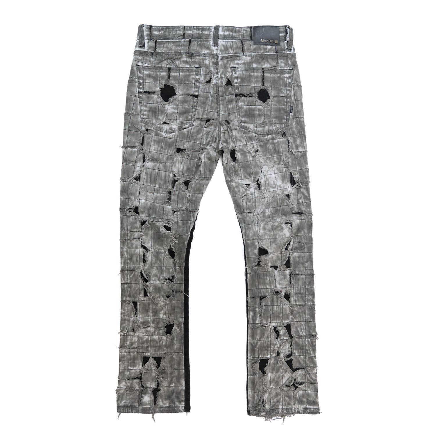 M1722 Positano Ripped Overlay Jeans - Black: BLACK / 34