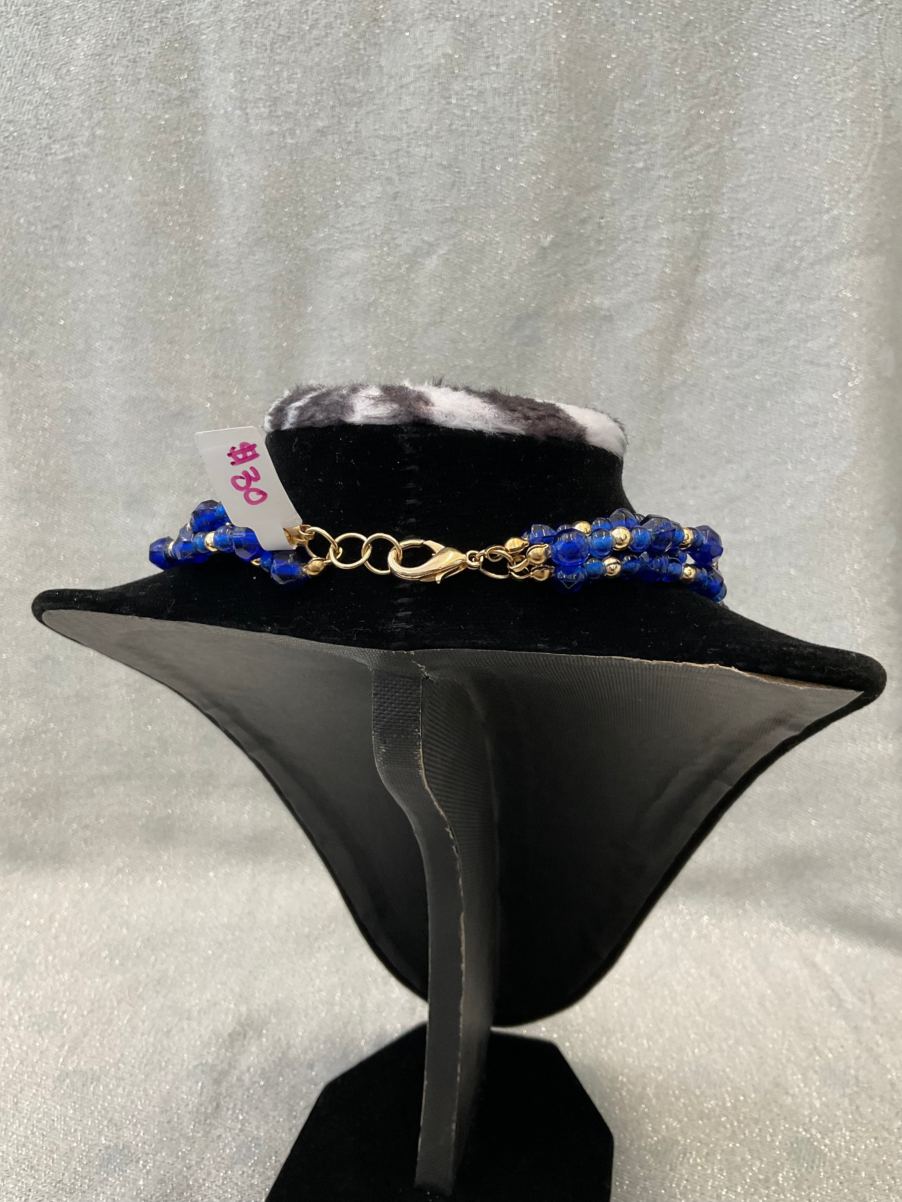 Blue Gold Sunflower choker