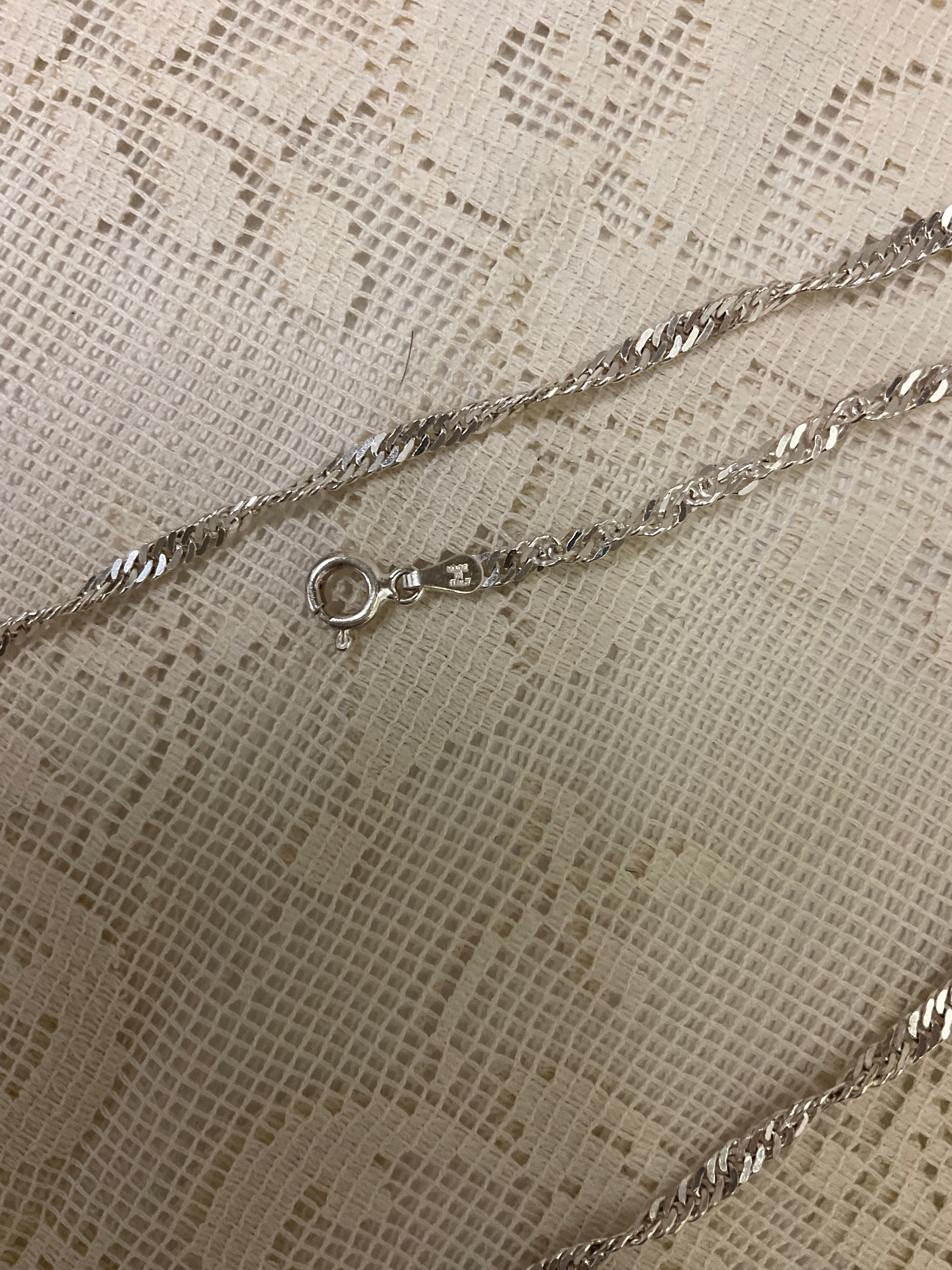 Sterling silver Singapore style 16”