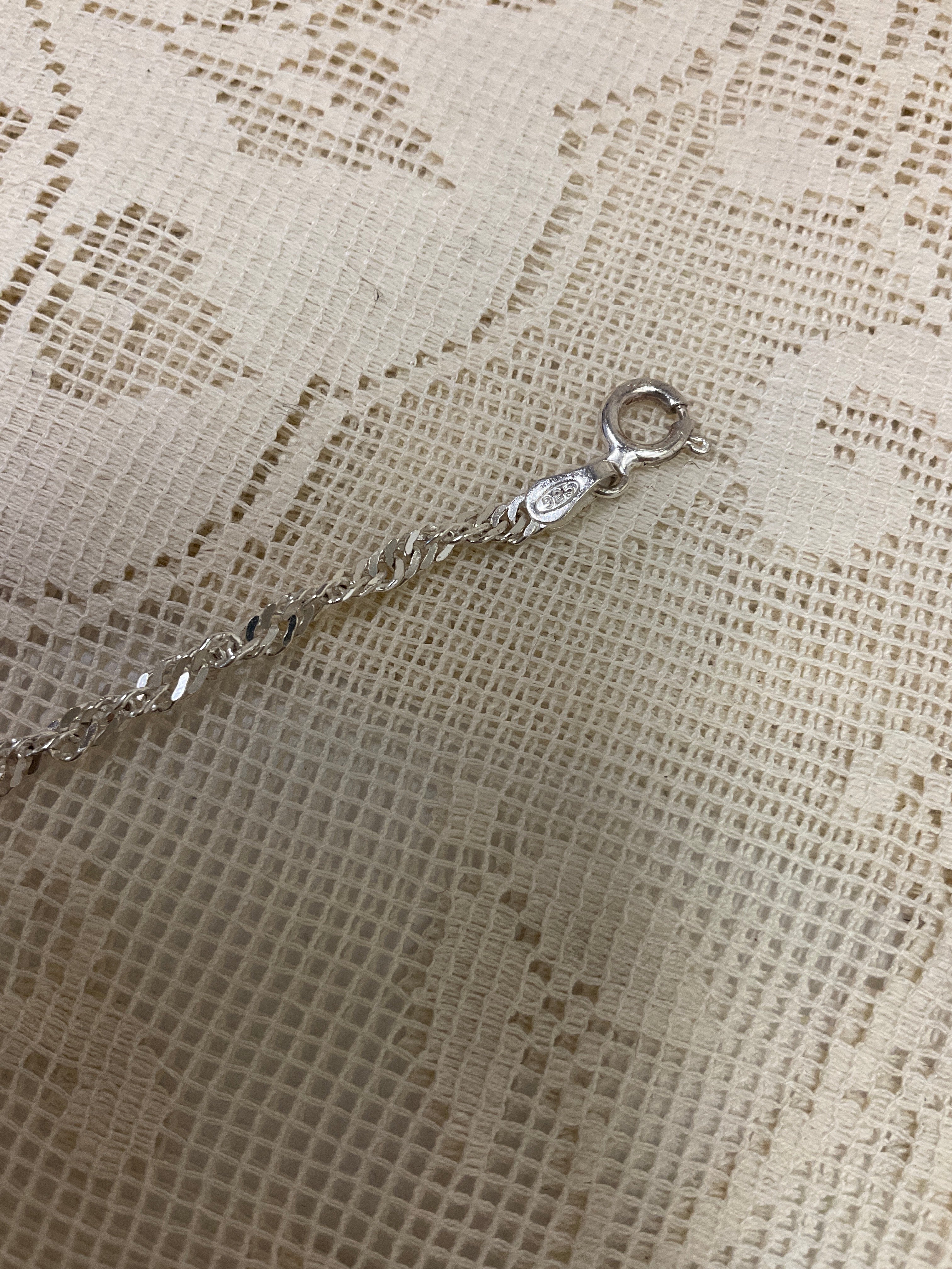 Sterling silver Singapore style 16”