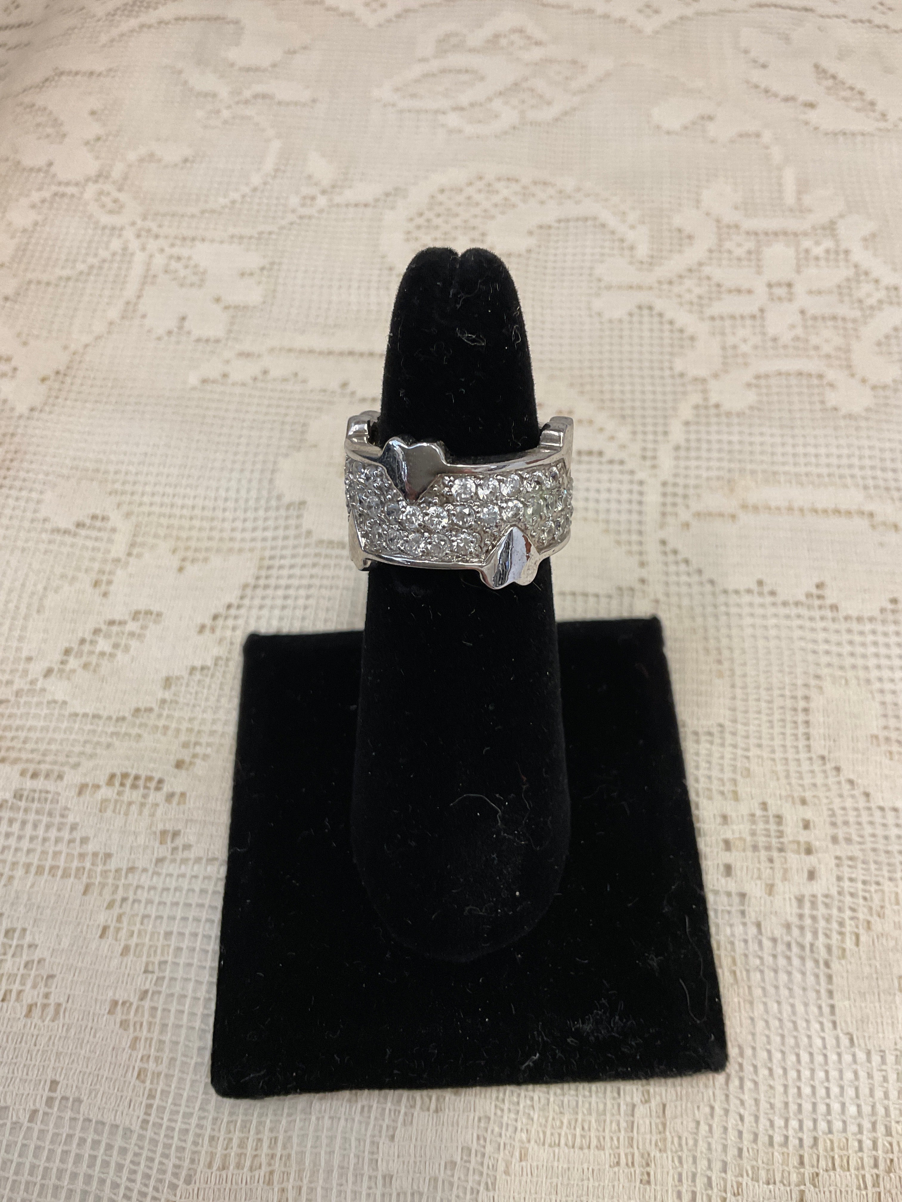 Silver heart ring with Cz