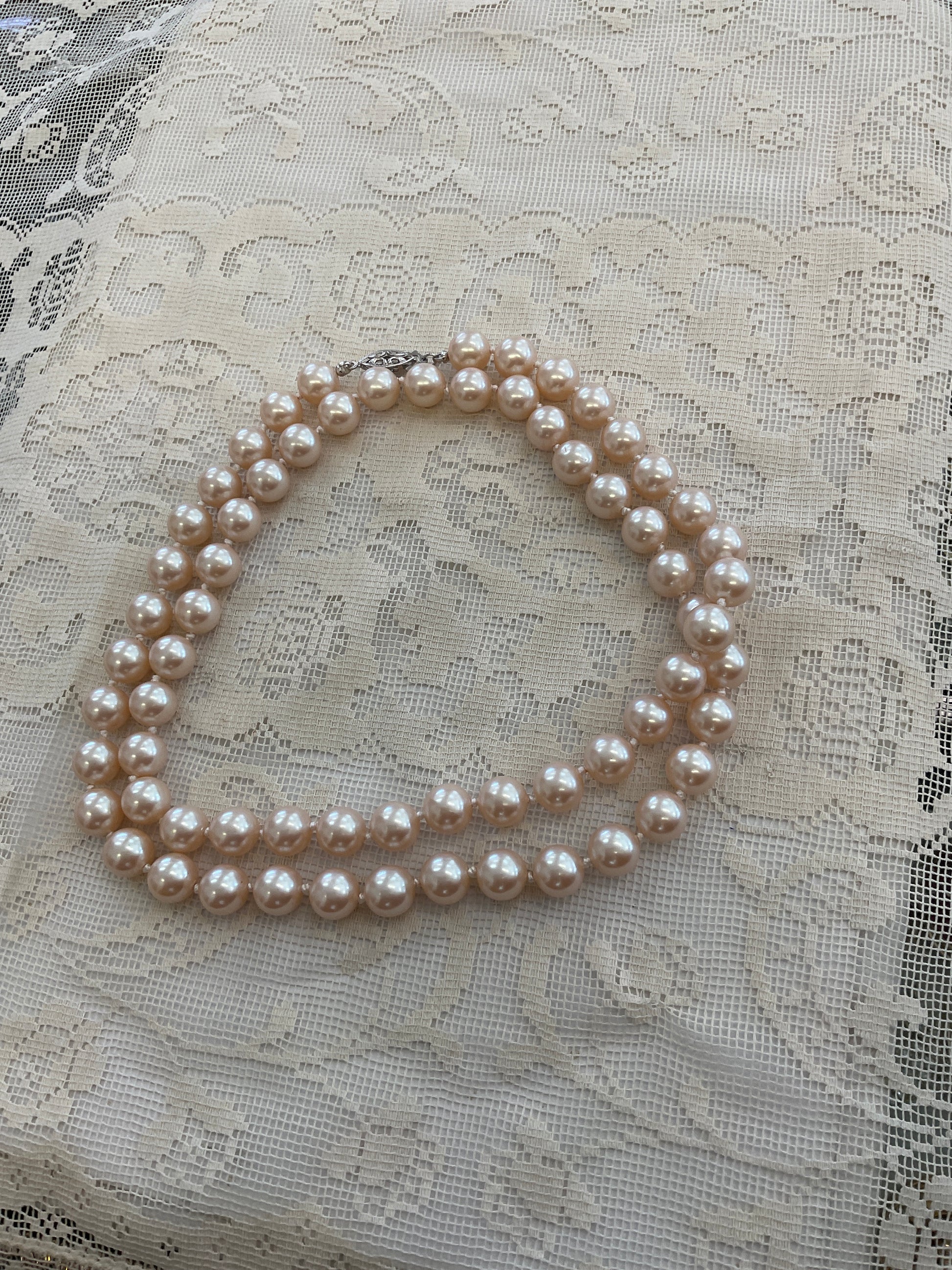 11mm pearl necklace with silver clasp