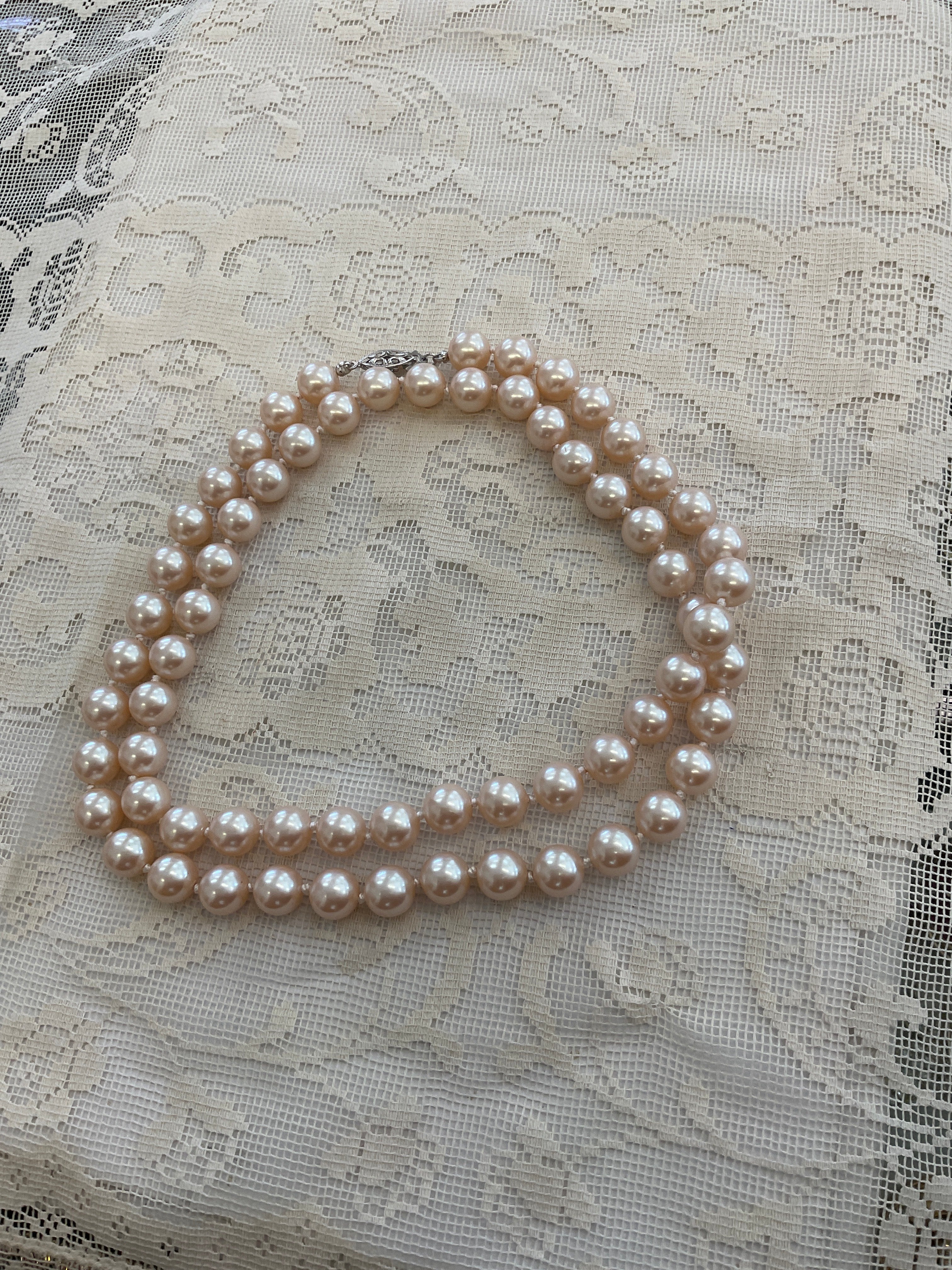 11mm pearl necklace with silver clasp