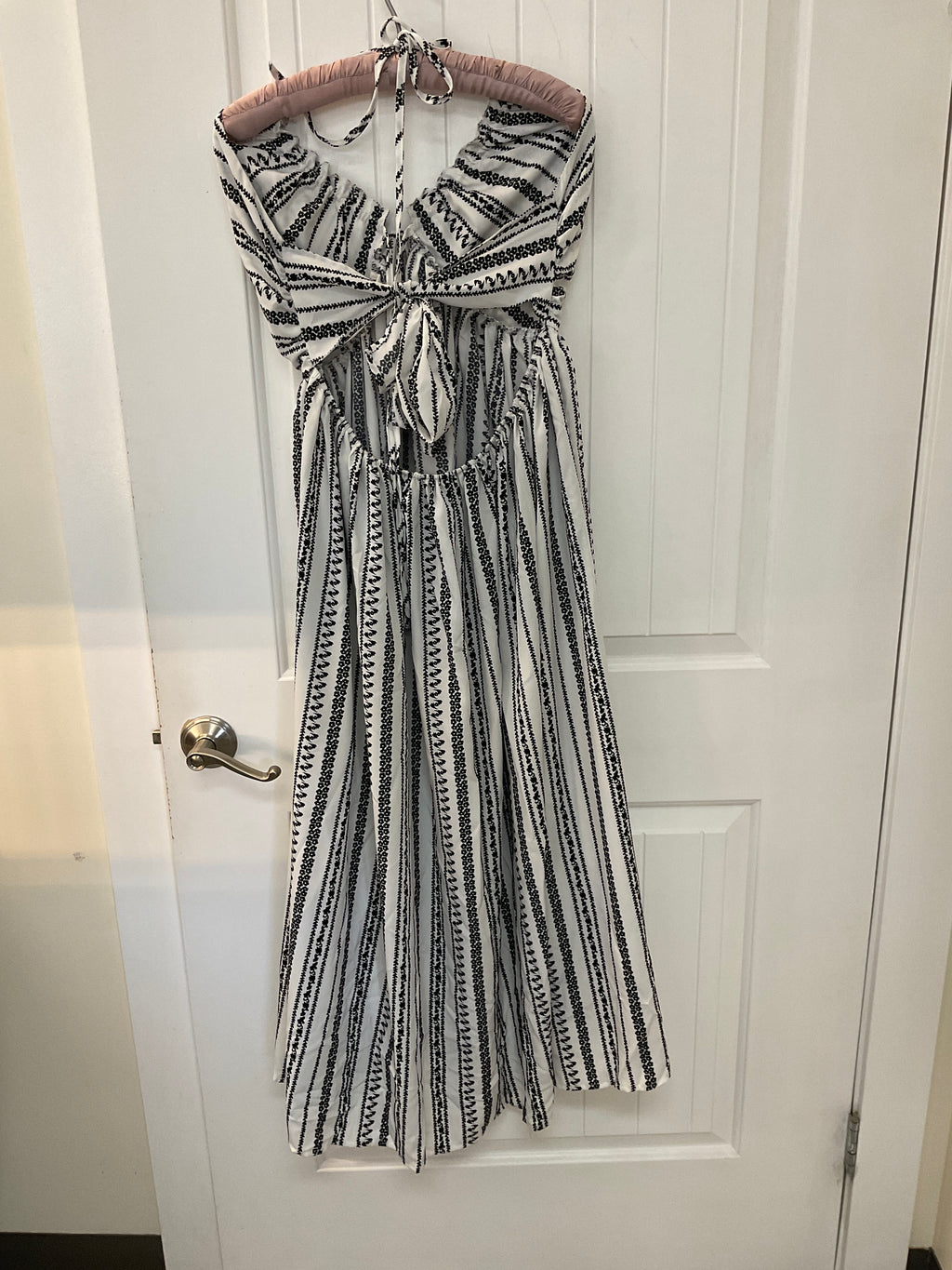 Sundress maxi dress size large white and black