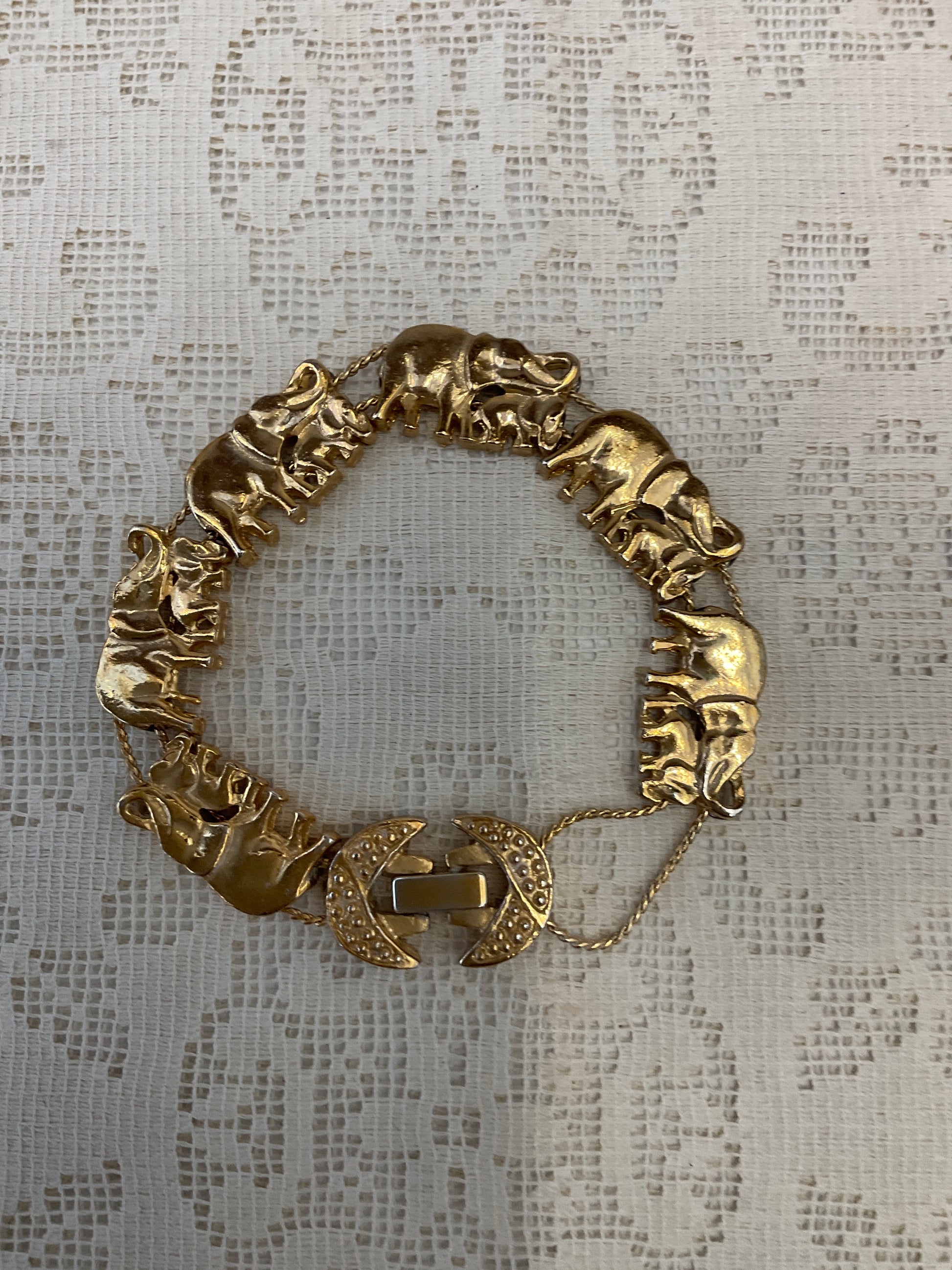 Gold elephant bracelet