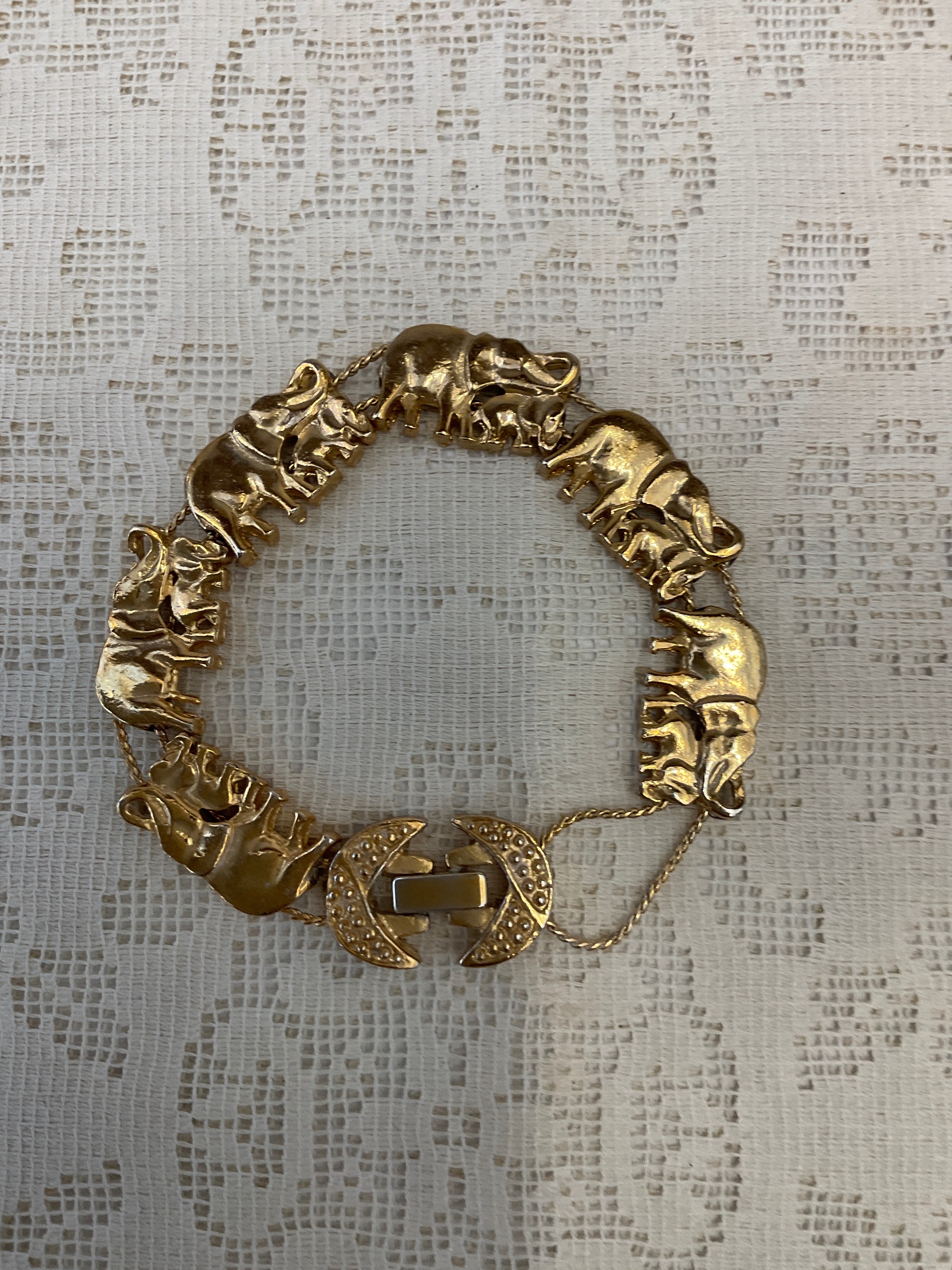 Gold elephant bracelet