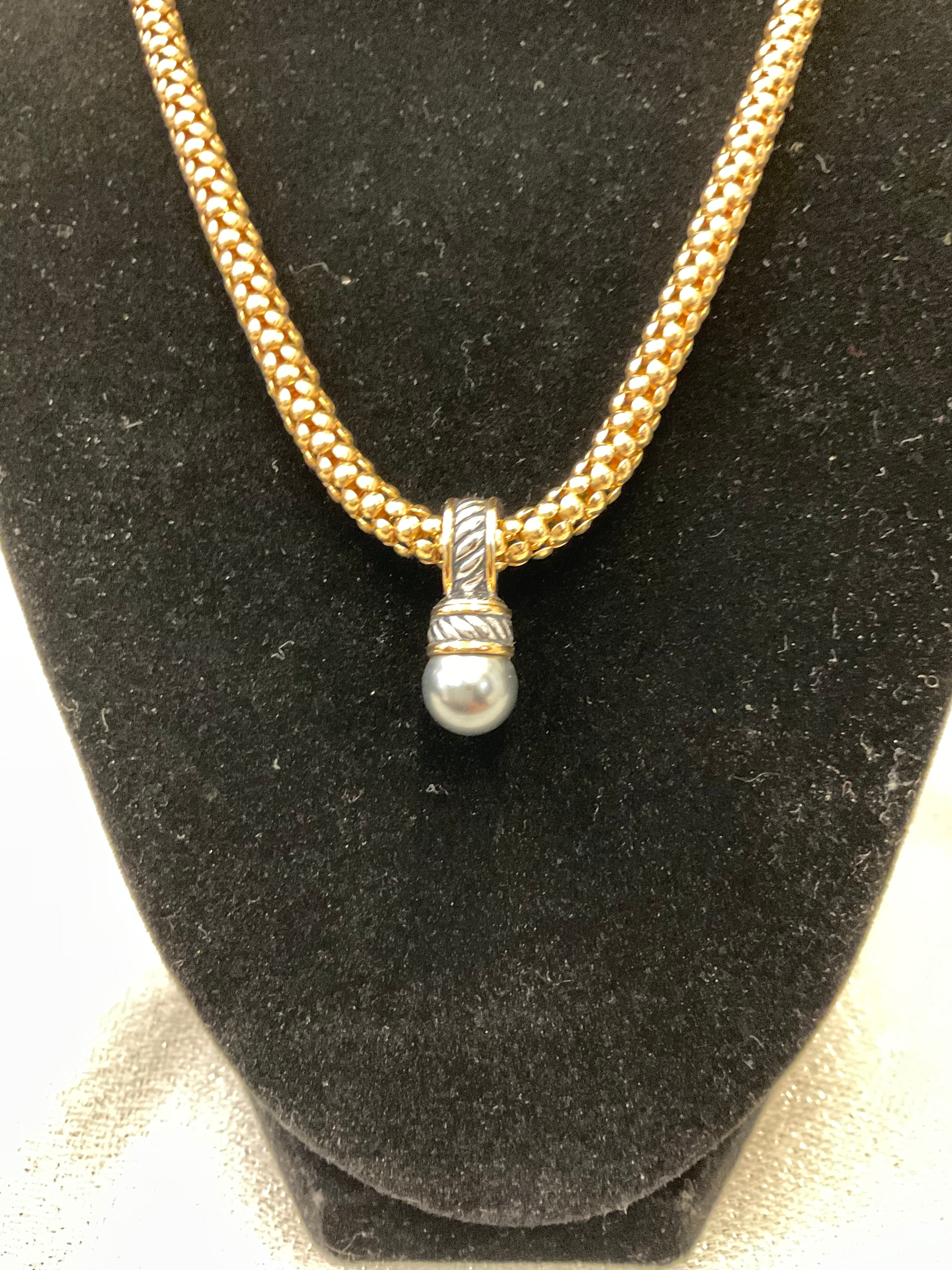 FOPE rope necklace with pearl pendant