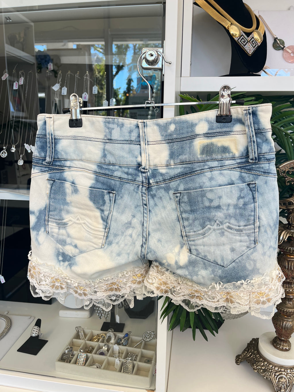 Denim Shorts with Ruffles