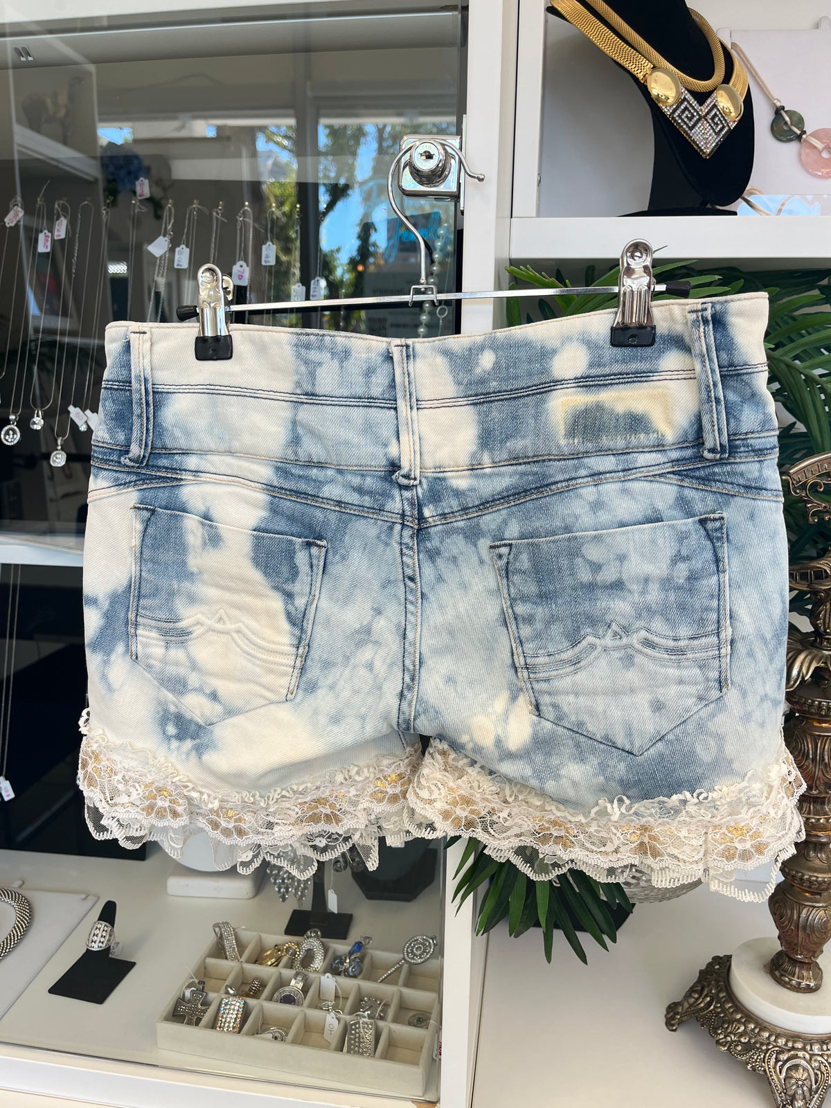 Denim Shorts with Ruffles