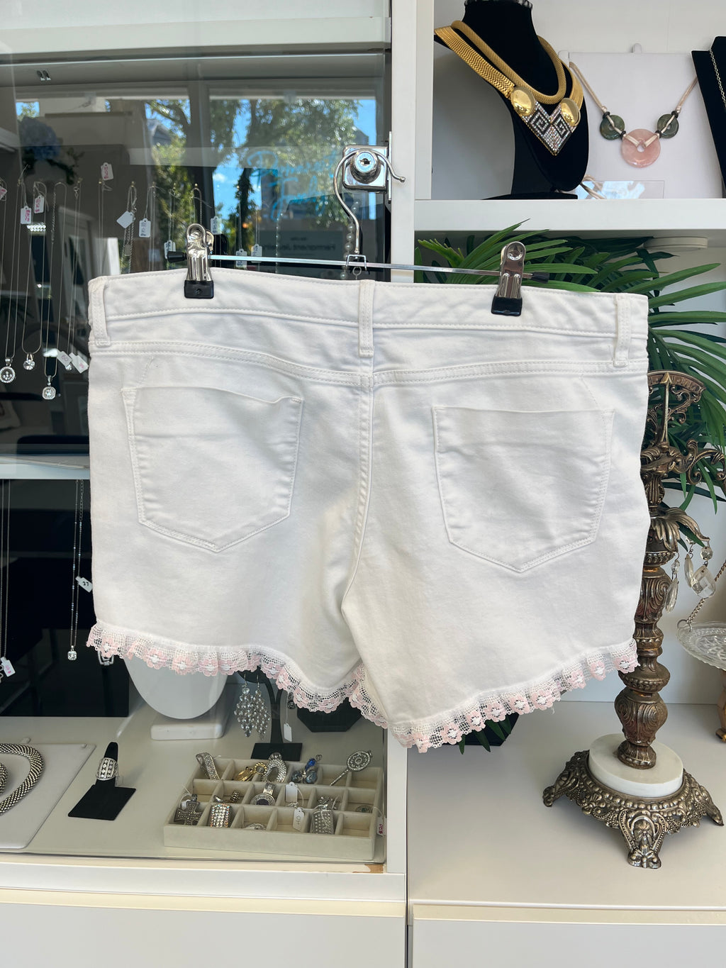 Up cycled Denim Shorts with Ruffles