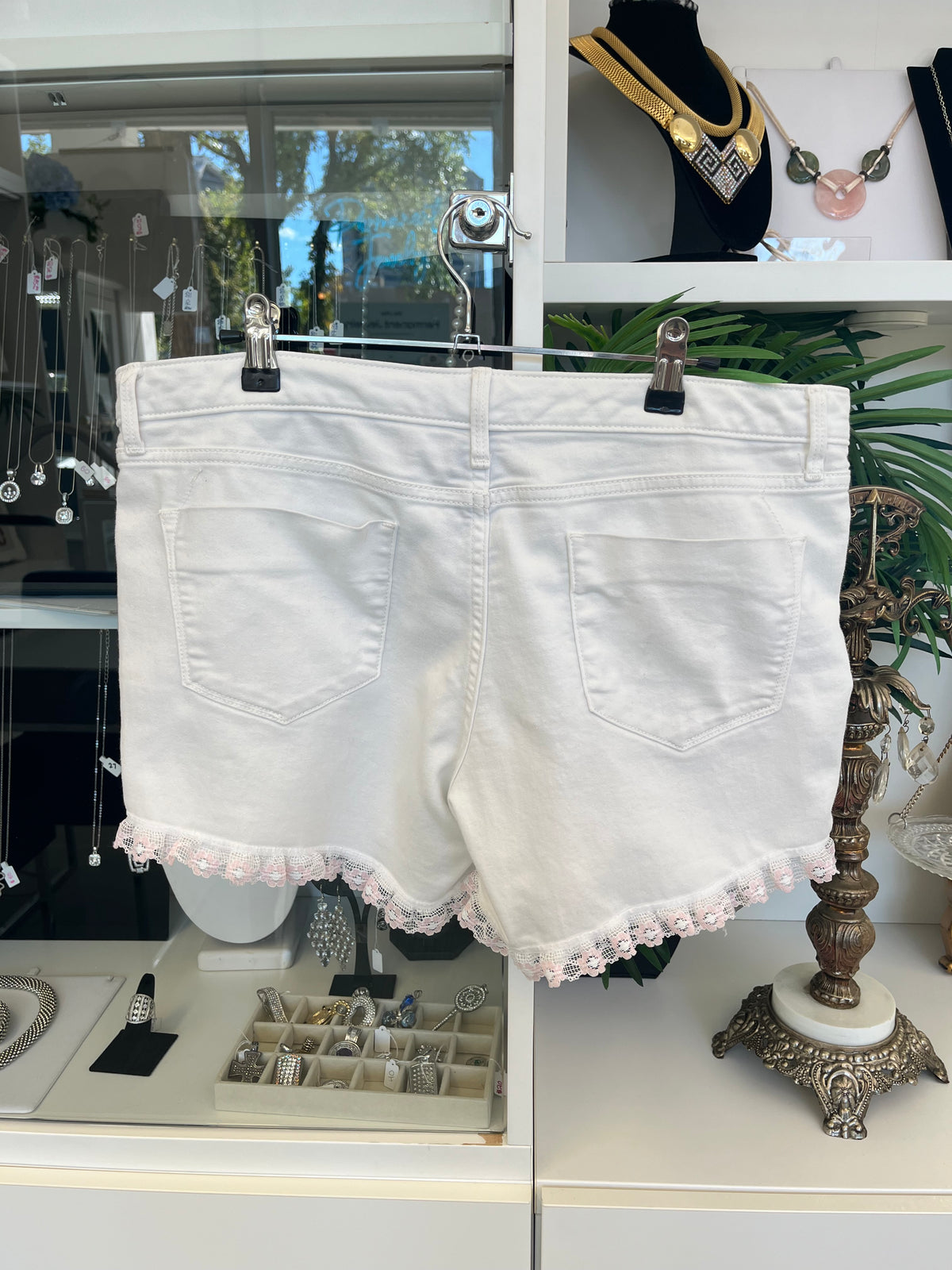 Up cycled Denim Shorts with Ruffles