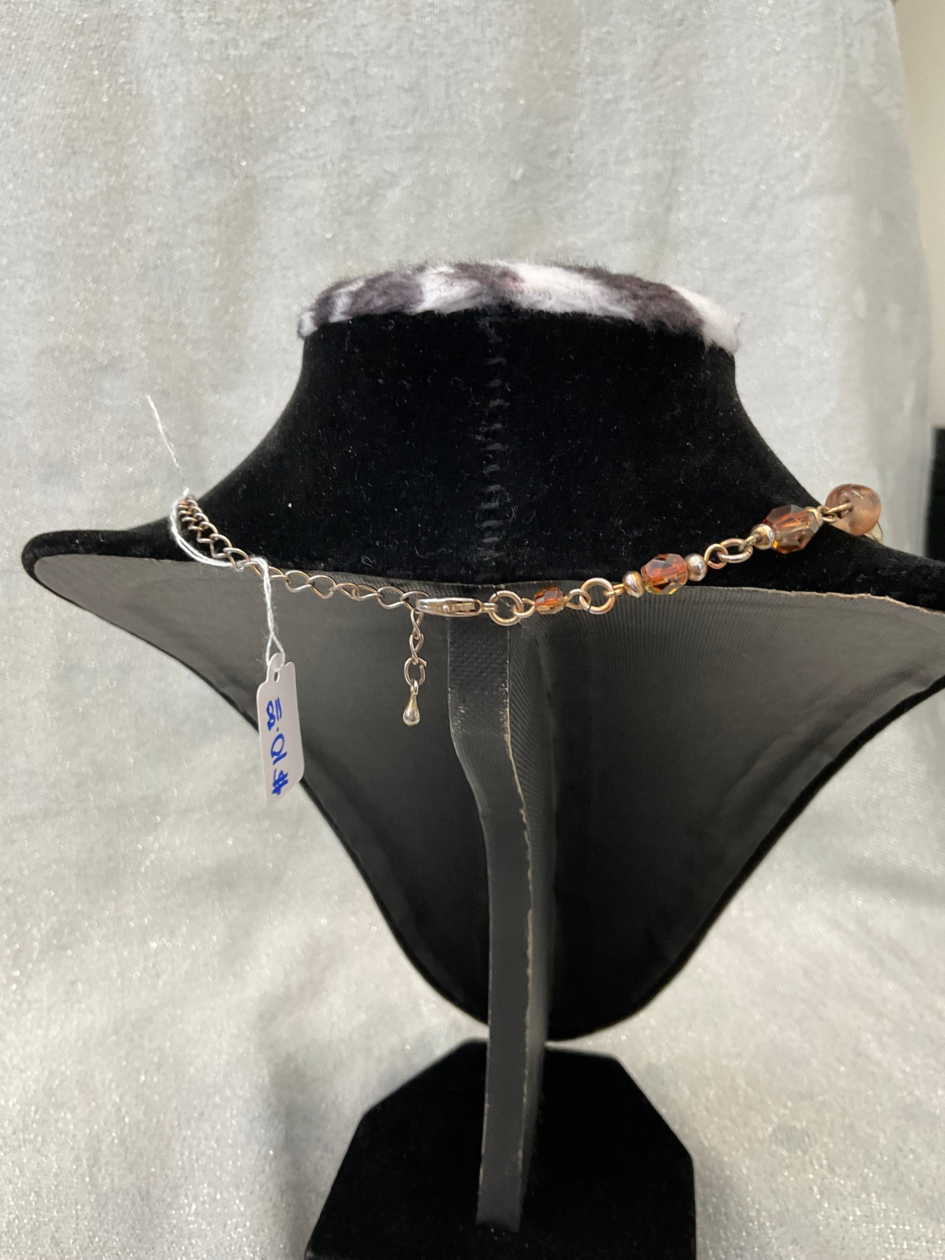 Vintage orange stone necklace