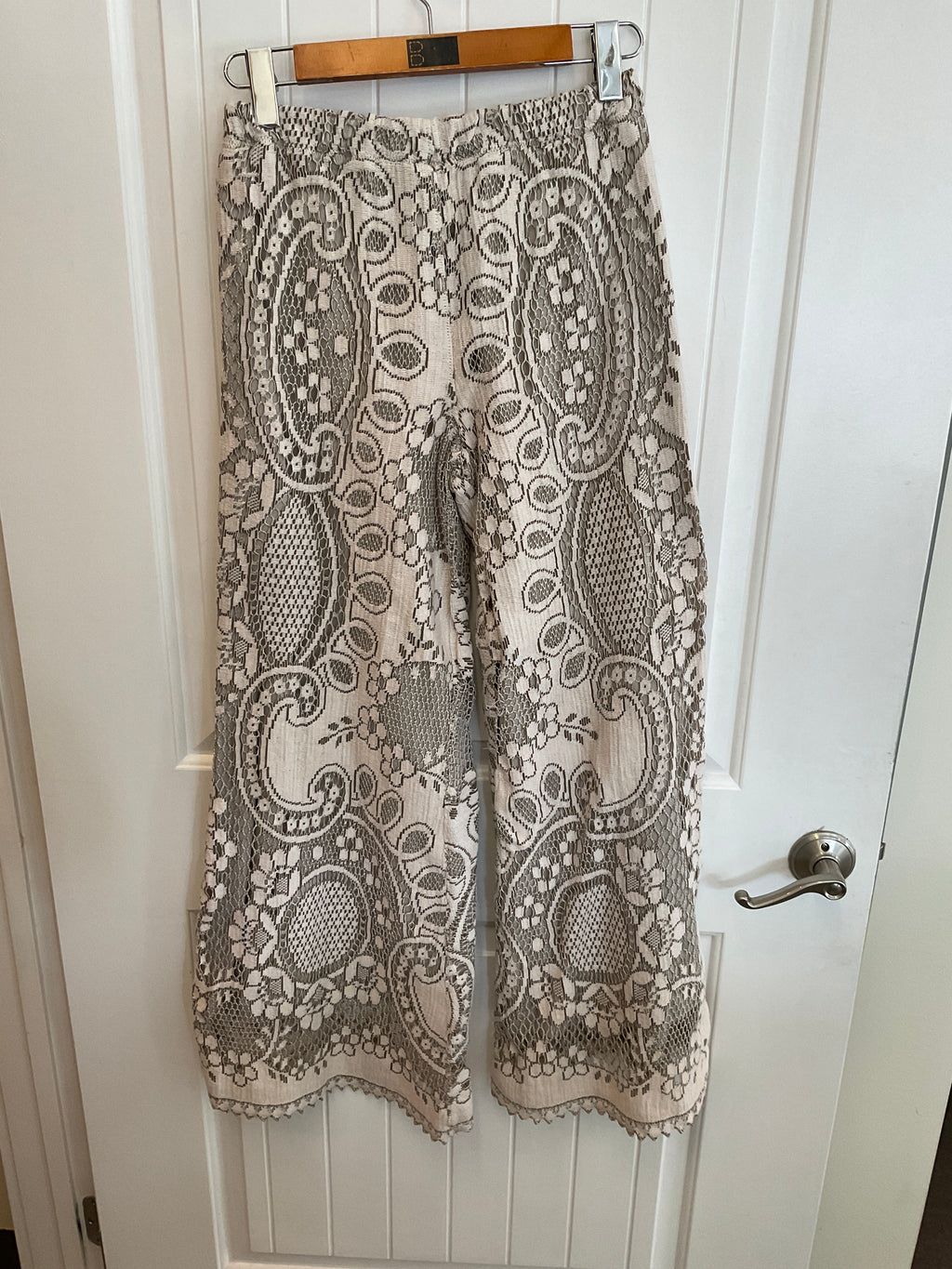 Lined trouser pants with large flare