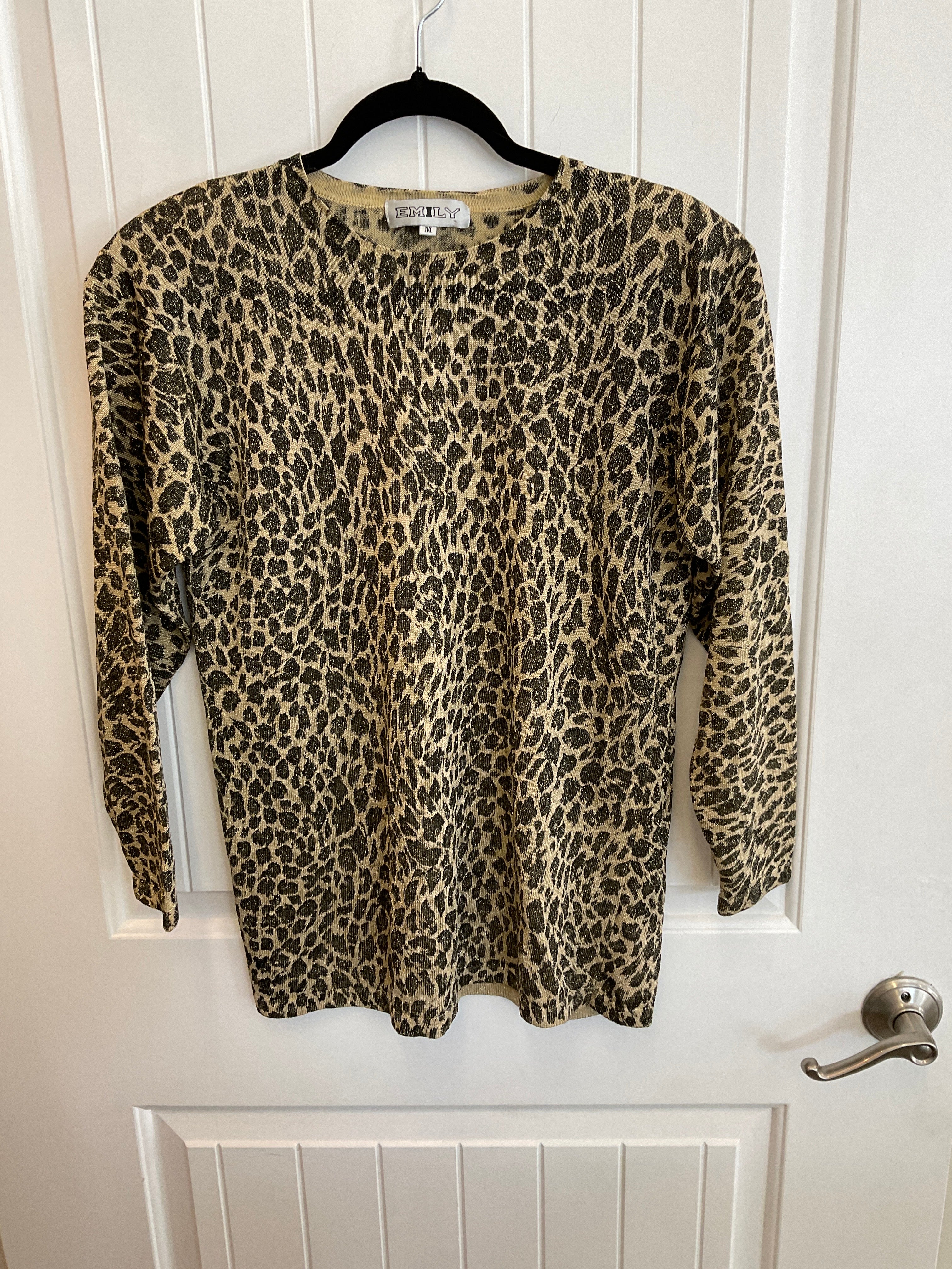 Cheetah print knit wear sweater size medium