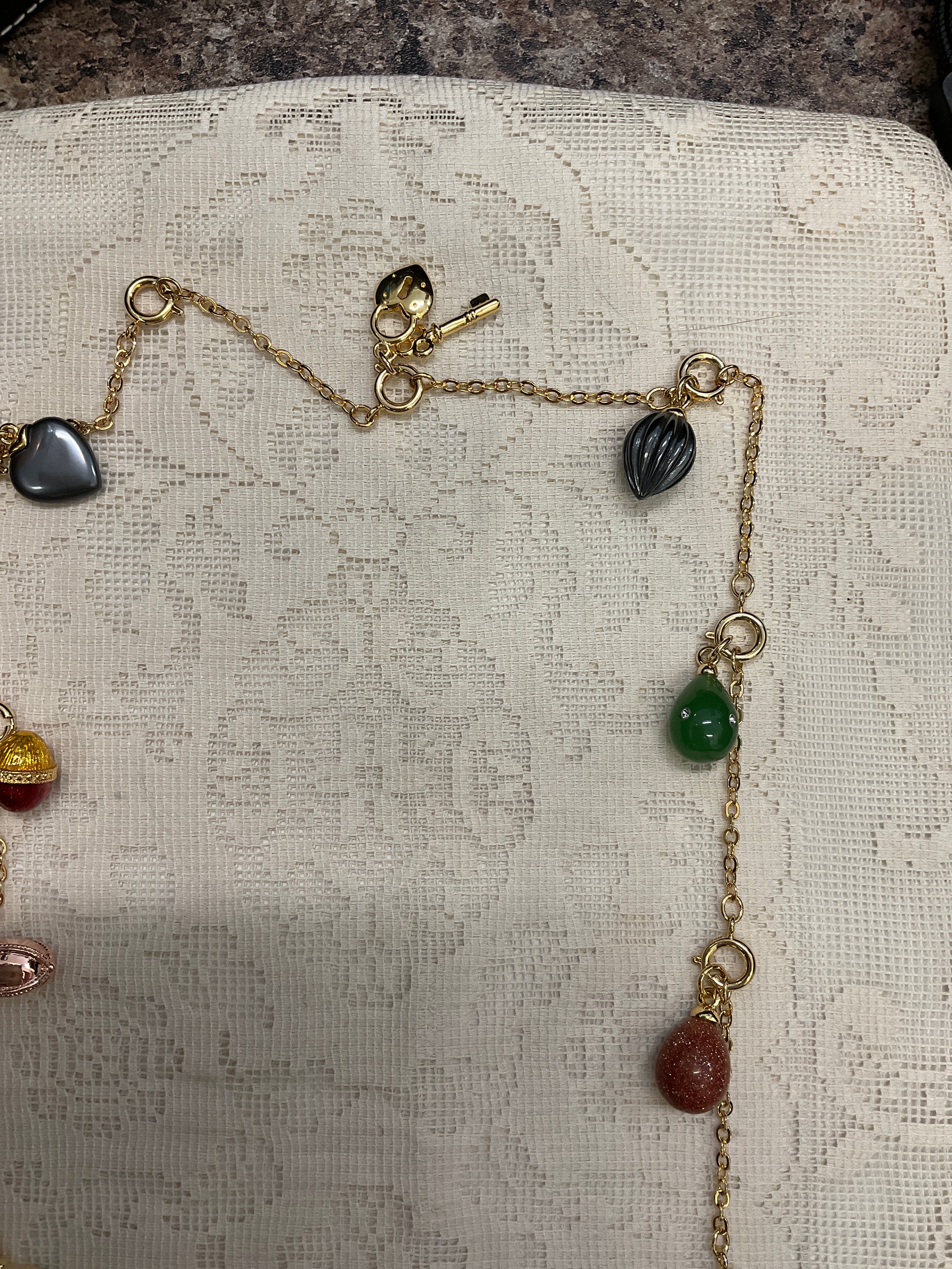 Joan Rivers Faberge egg inspired pendant charm necklace