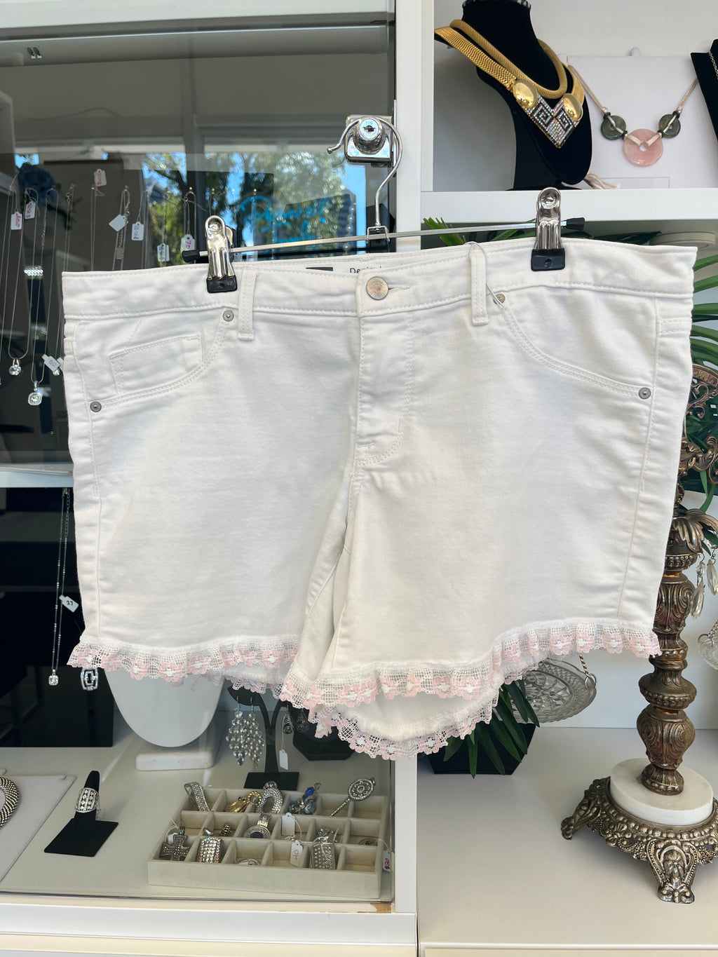 Up cycled Denim Shorts with Ruffles