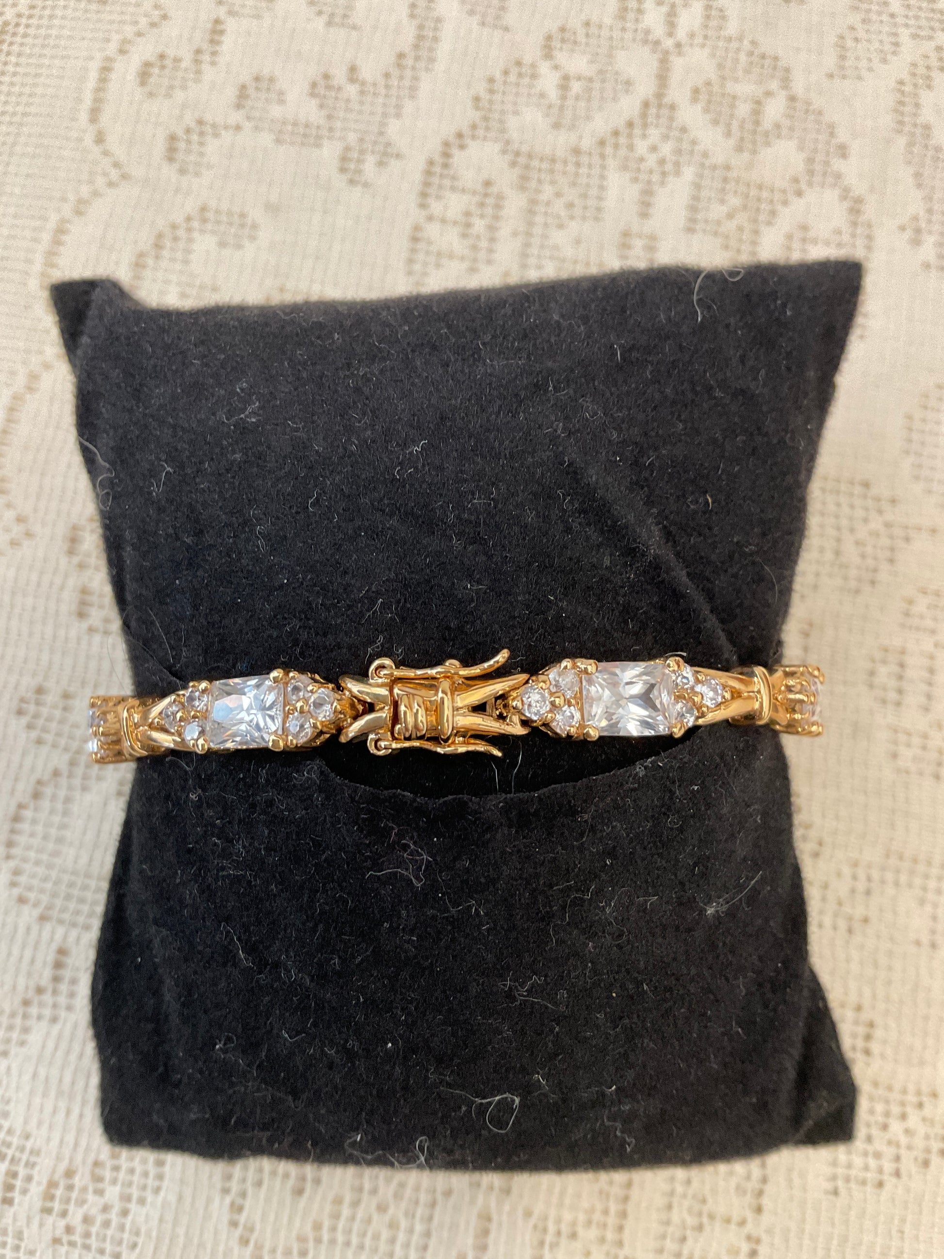 Gold bracelet Cz embellished