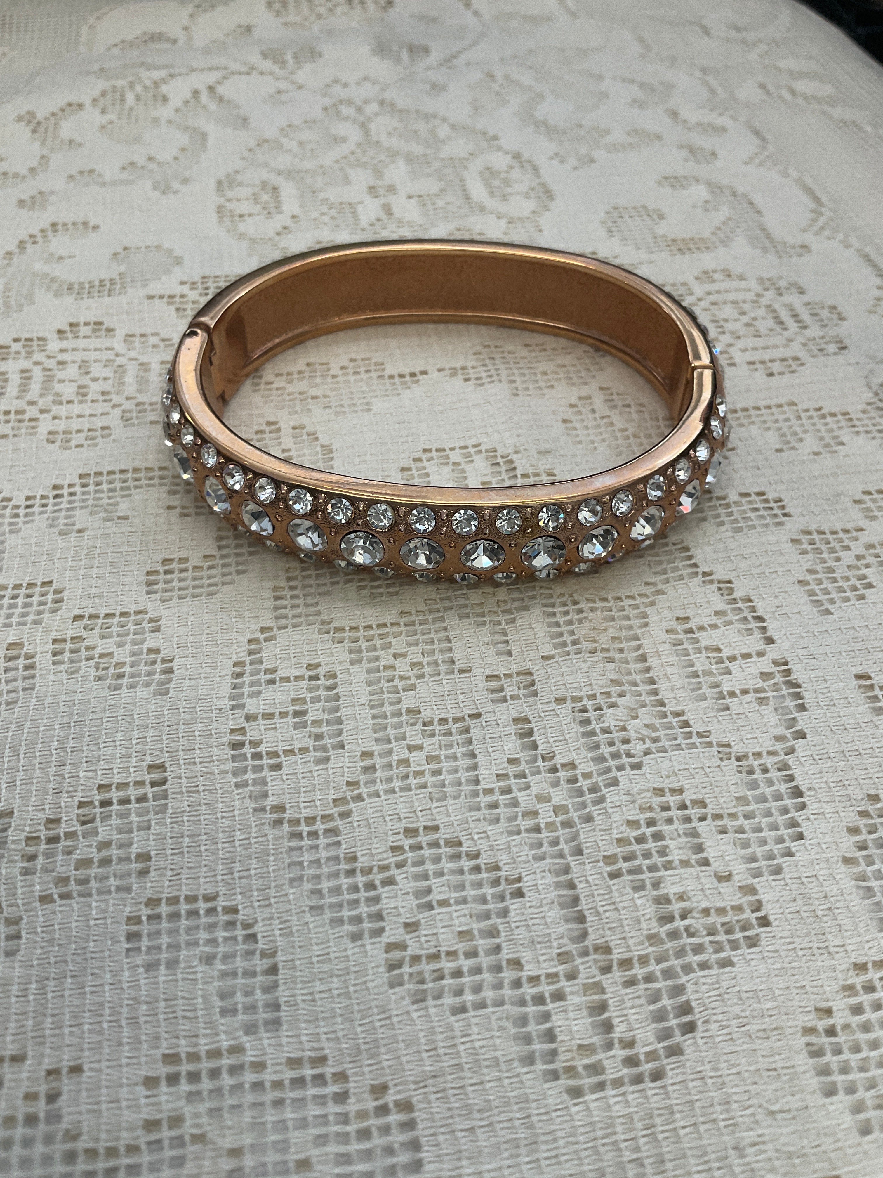 Rose gold crystal bracelet cuff