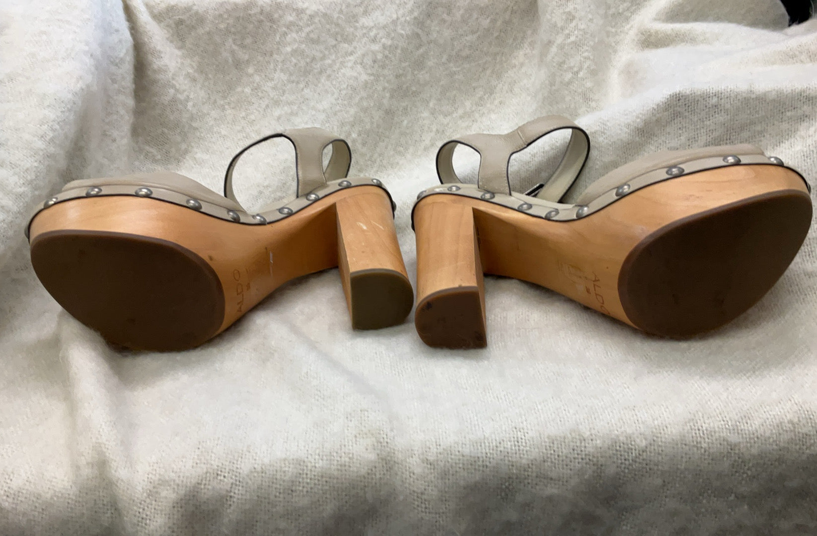 ALDO Cream Studded Platform Sandals size 39
