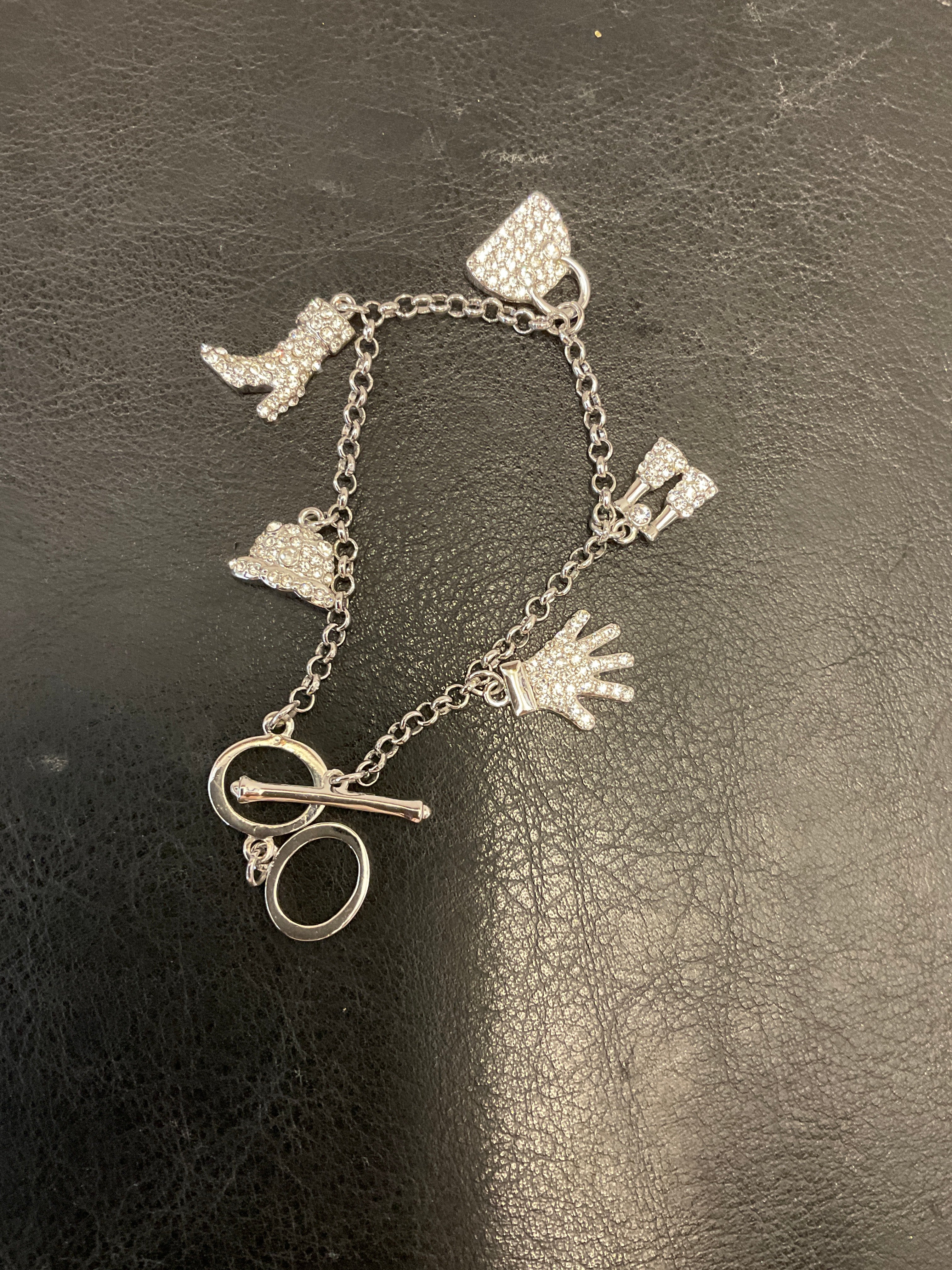 Silver charm bracelet