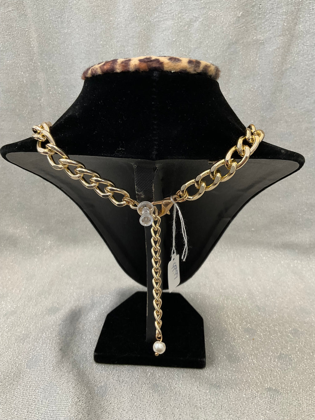 gold and pearl crystal bead bib necklace