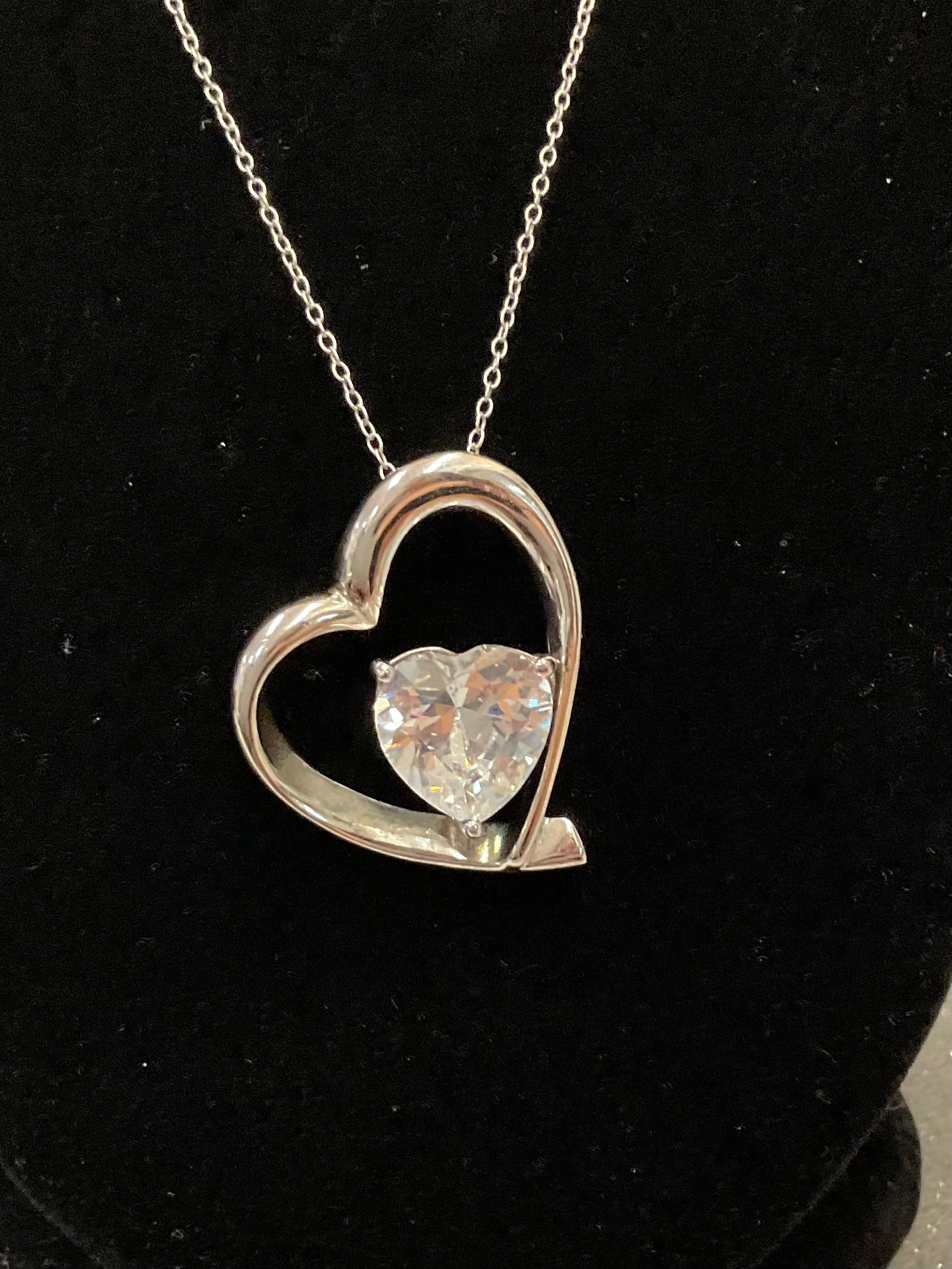 Silver necklace with heart pendant