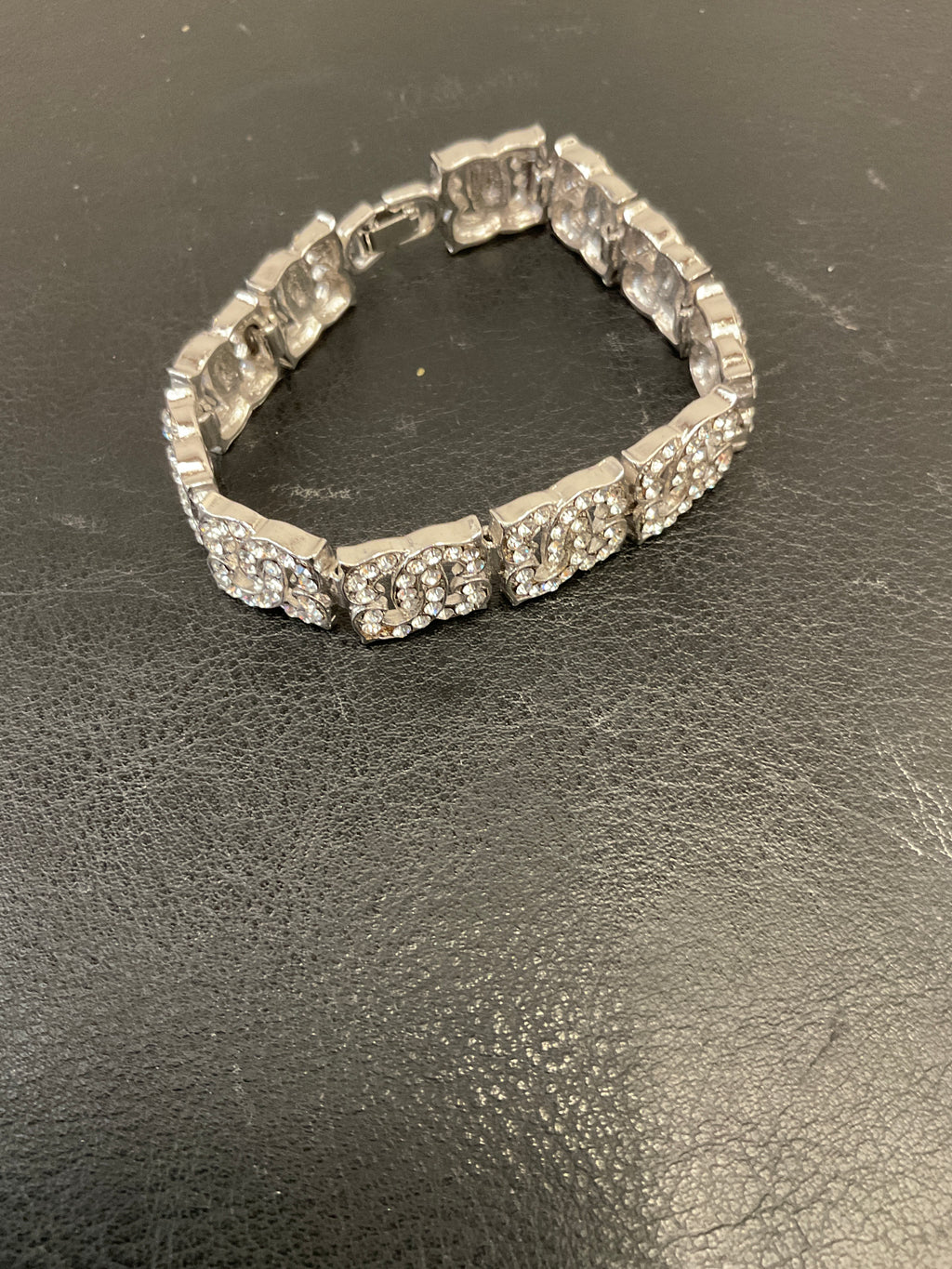 Silver rhinestone bracelet
