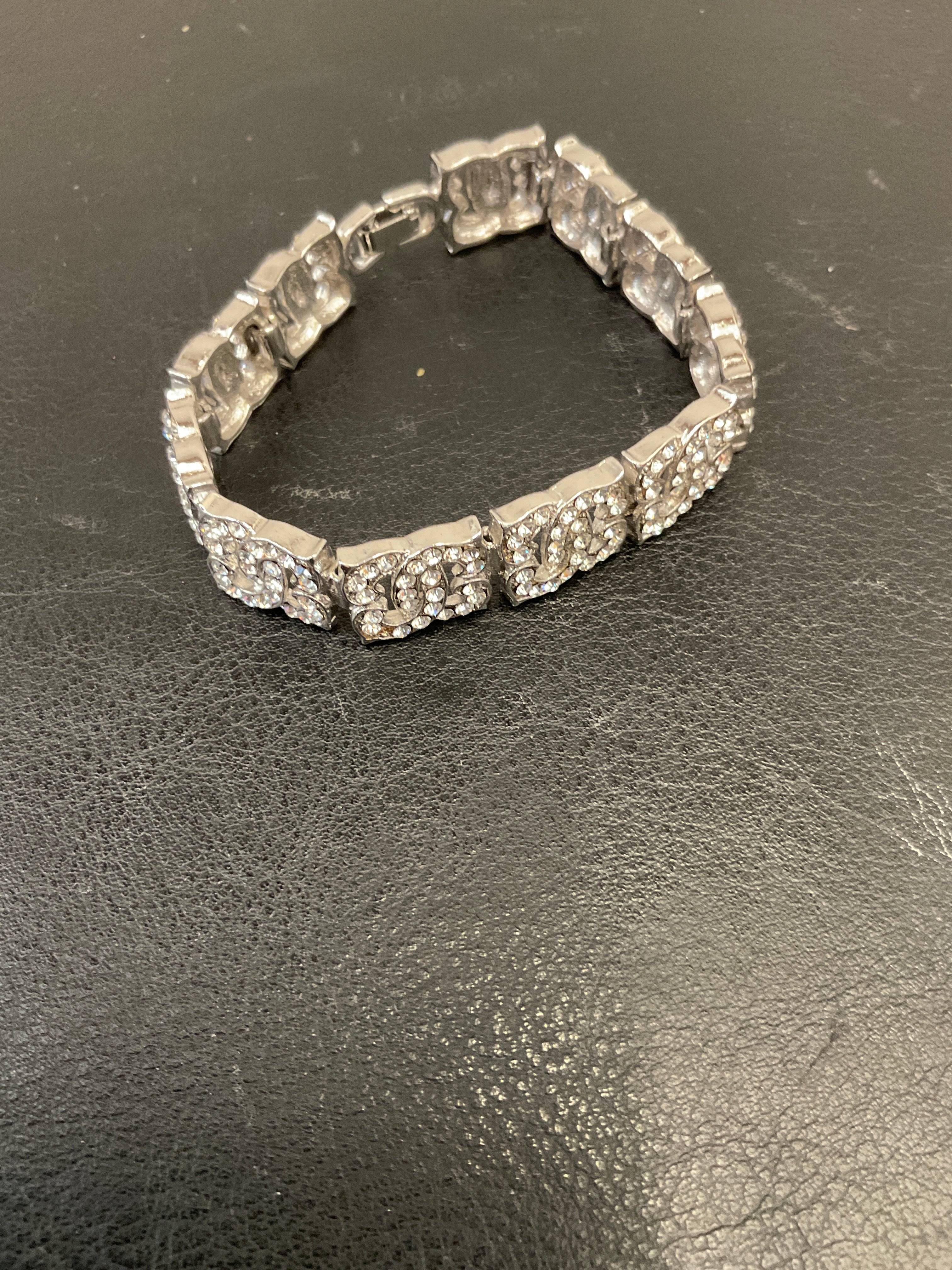 Silver rhinestone bracelet