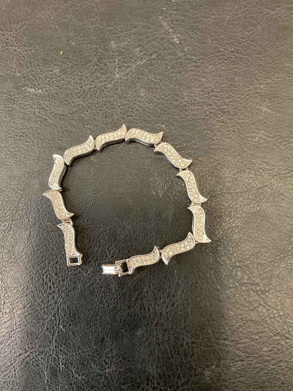 Silver bracelet Cz rhinestone