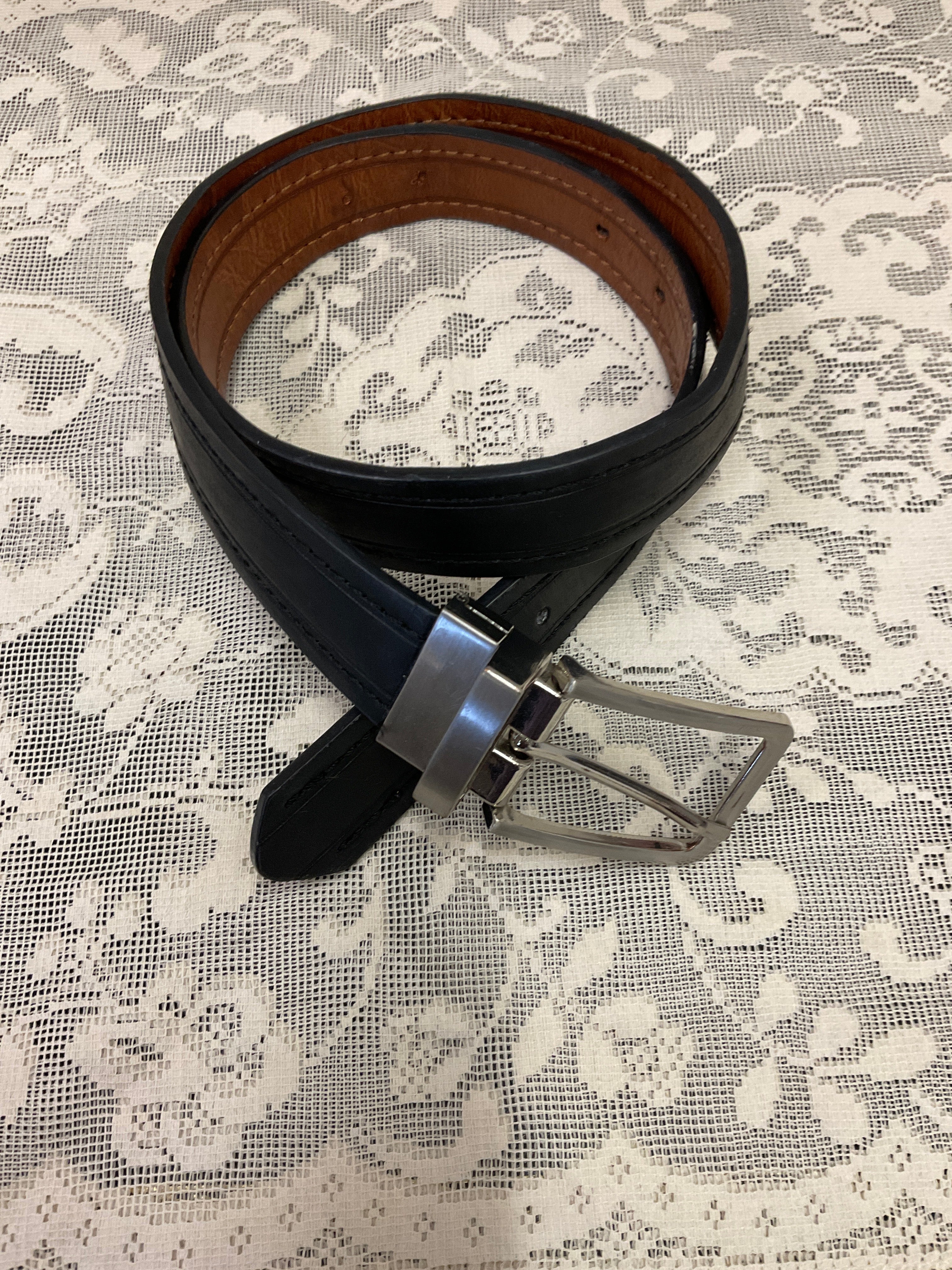 Reversible leather belt brown/black