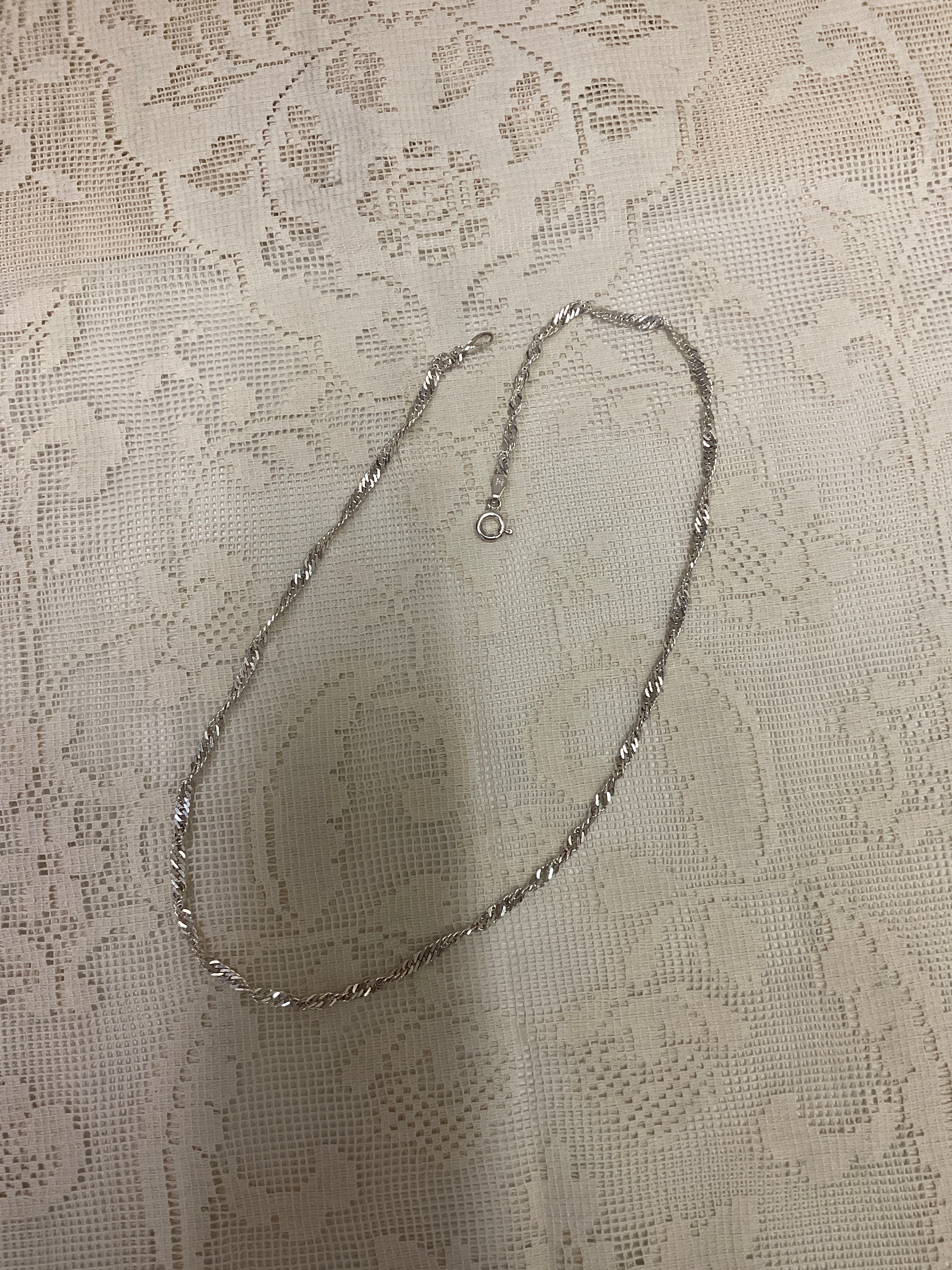 Sterling silver Singapore style 16”