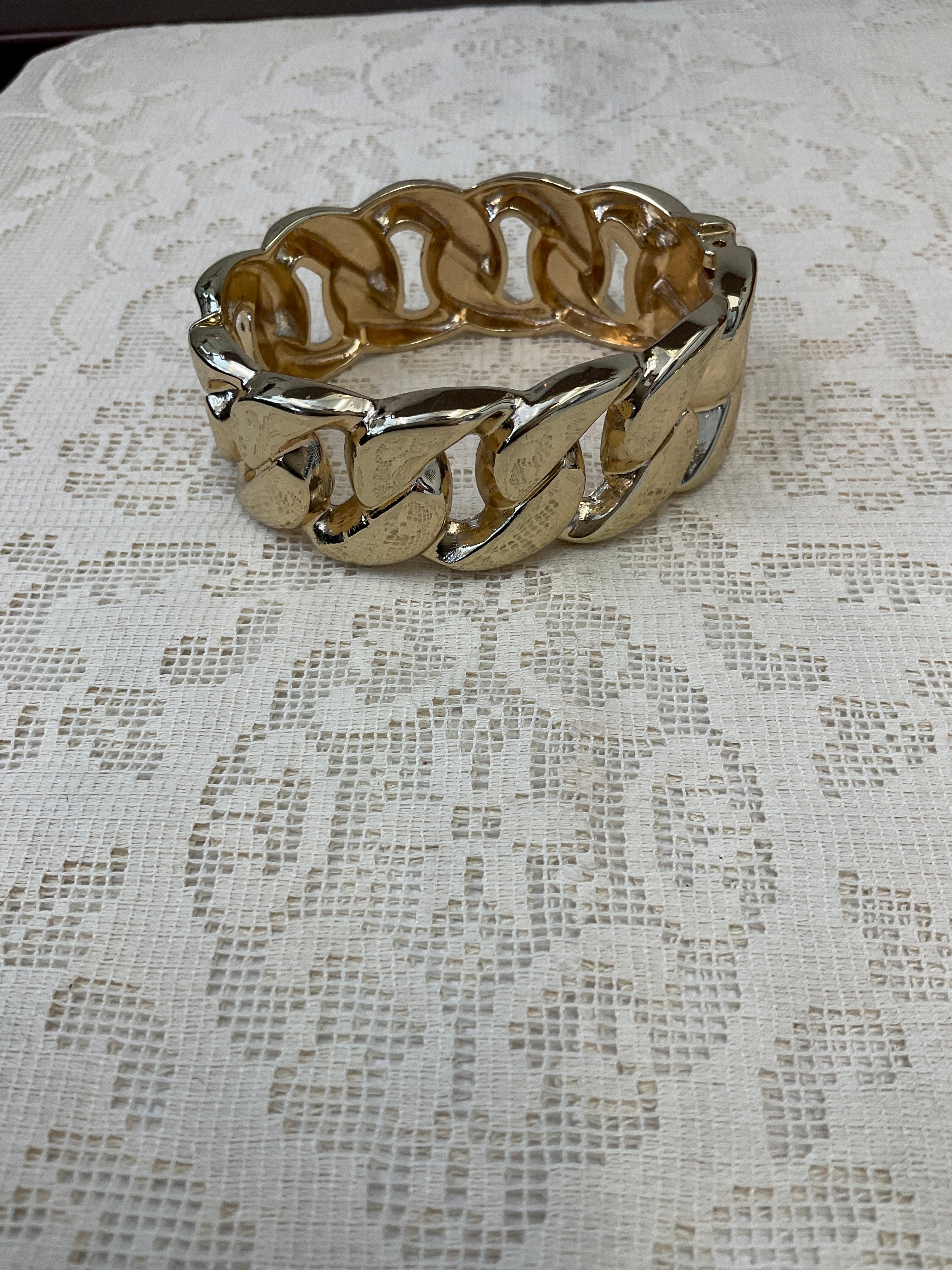 Gold chain cuff