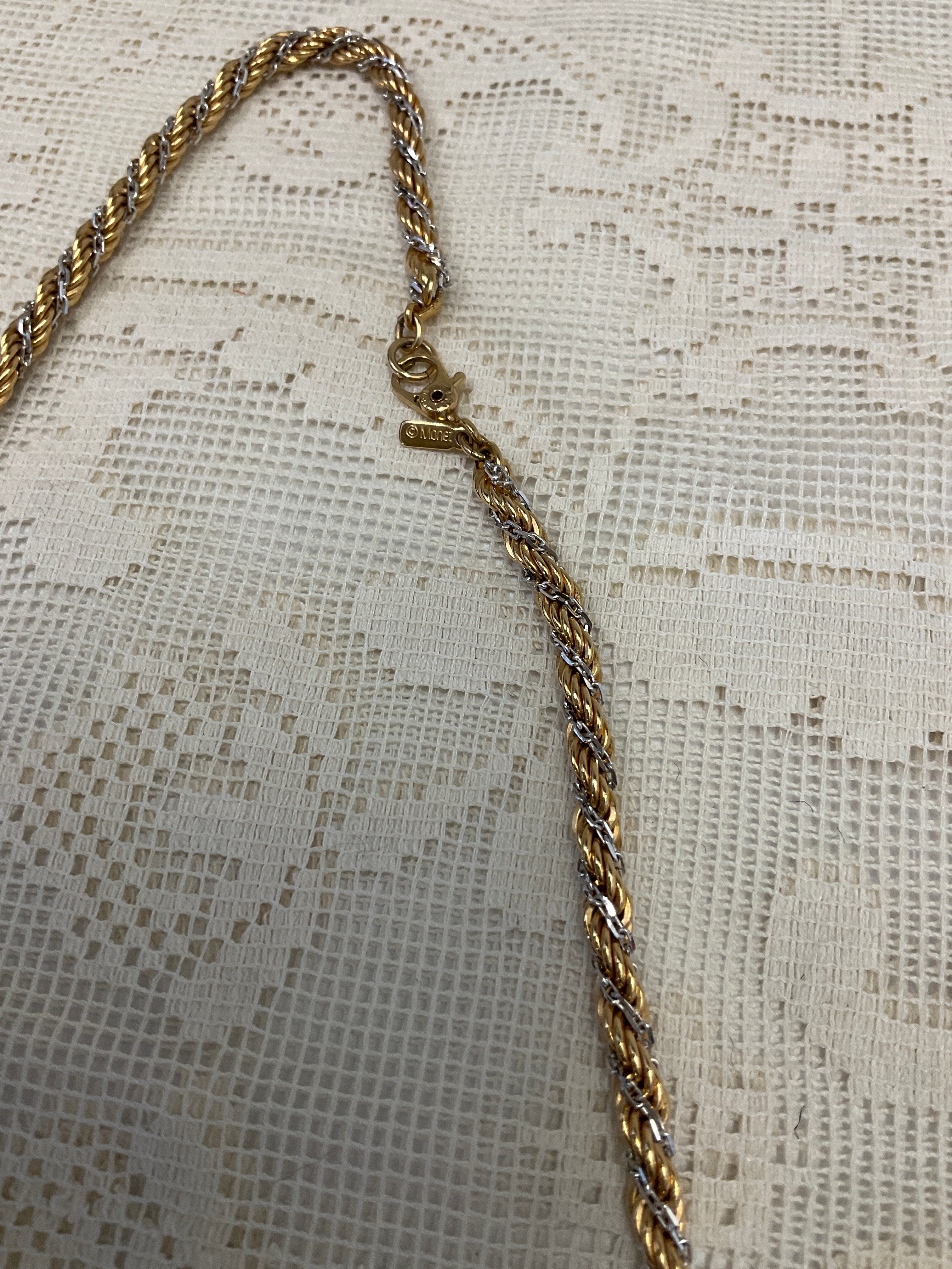 Monet double twisted chain and bracelet gold two toned gold plated