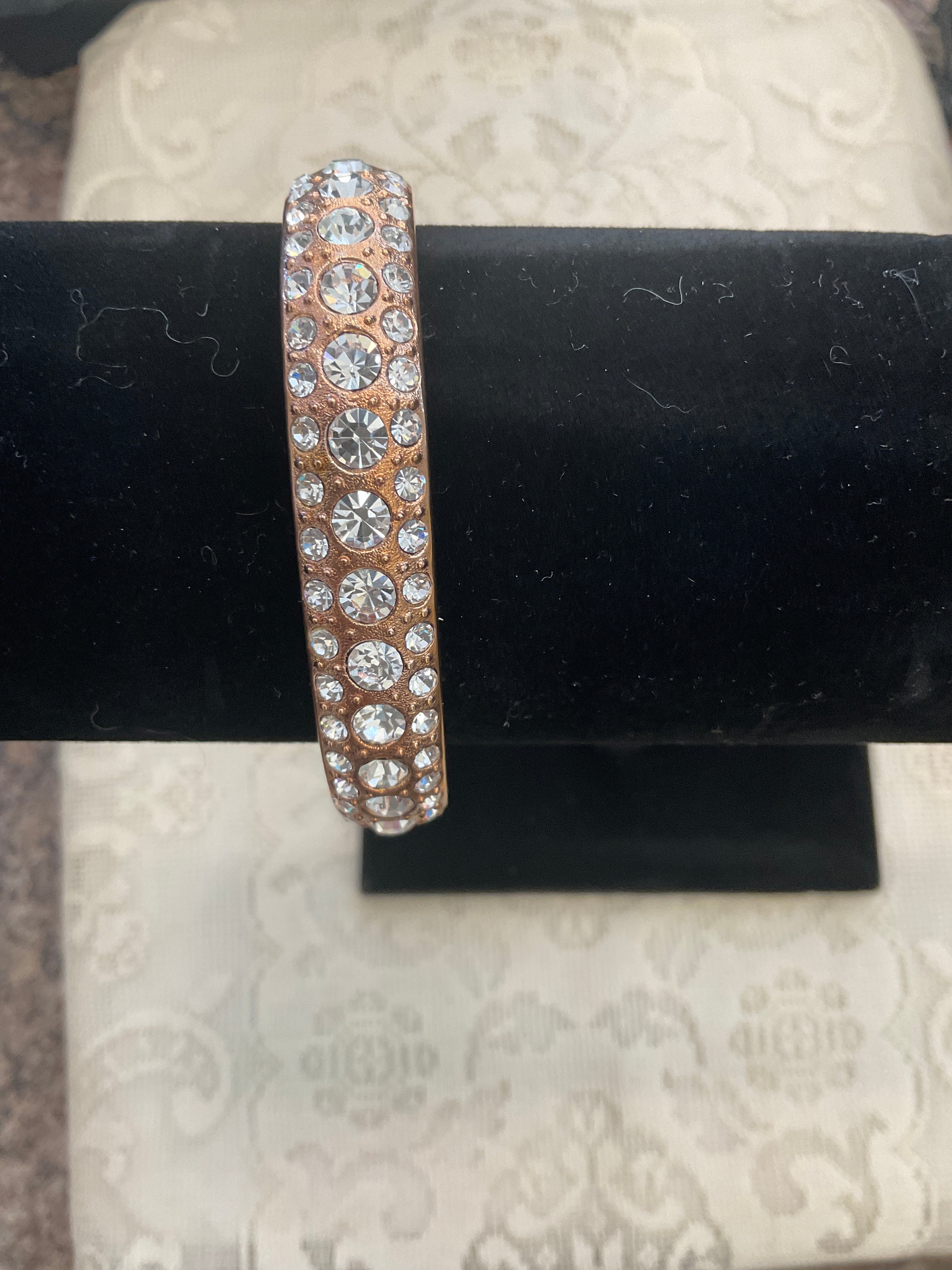 Rose gold crystal bracelet cuff