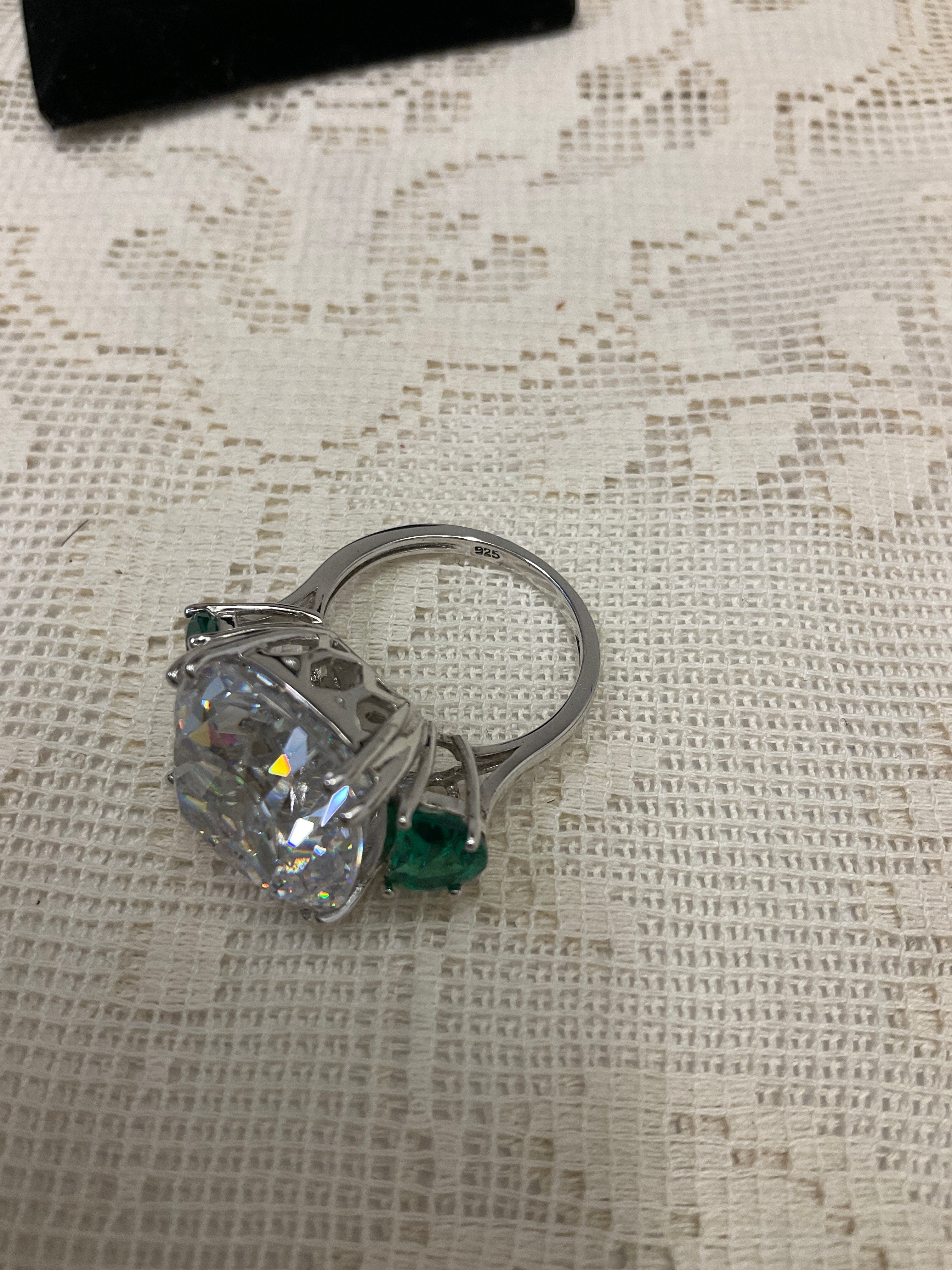 12ct Three-stone Cushion Cut Engagement Ring 925 CZ