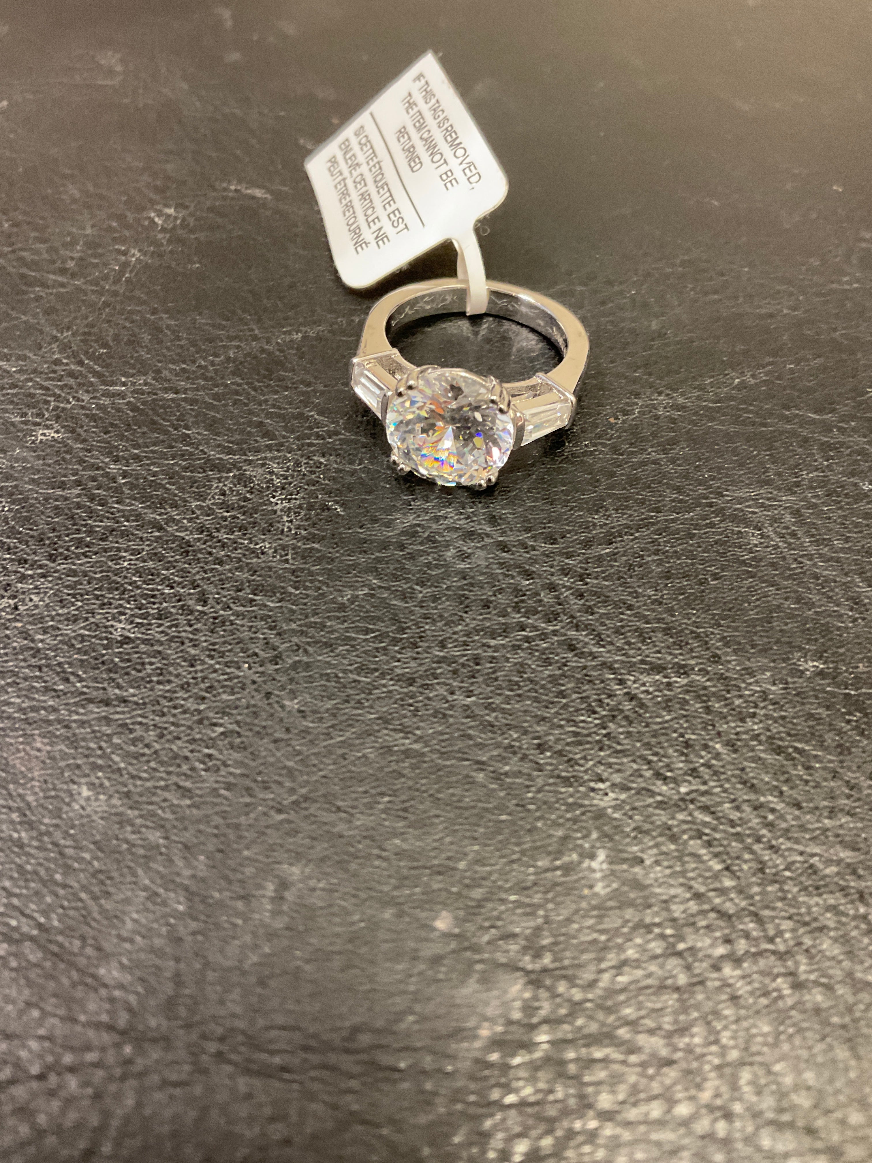 Beautiful 6.15 Ct White Brilliant Cut Treated Diamond Solitaire Ring, 925 Silver