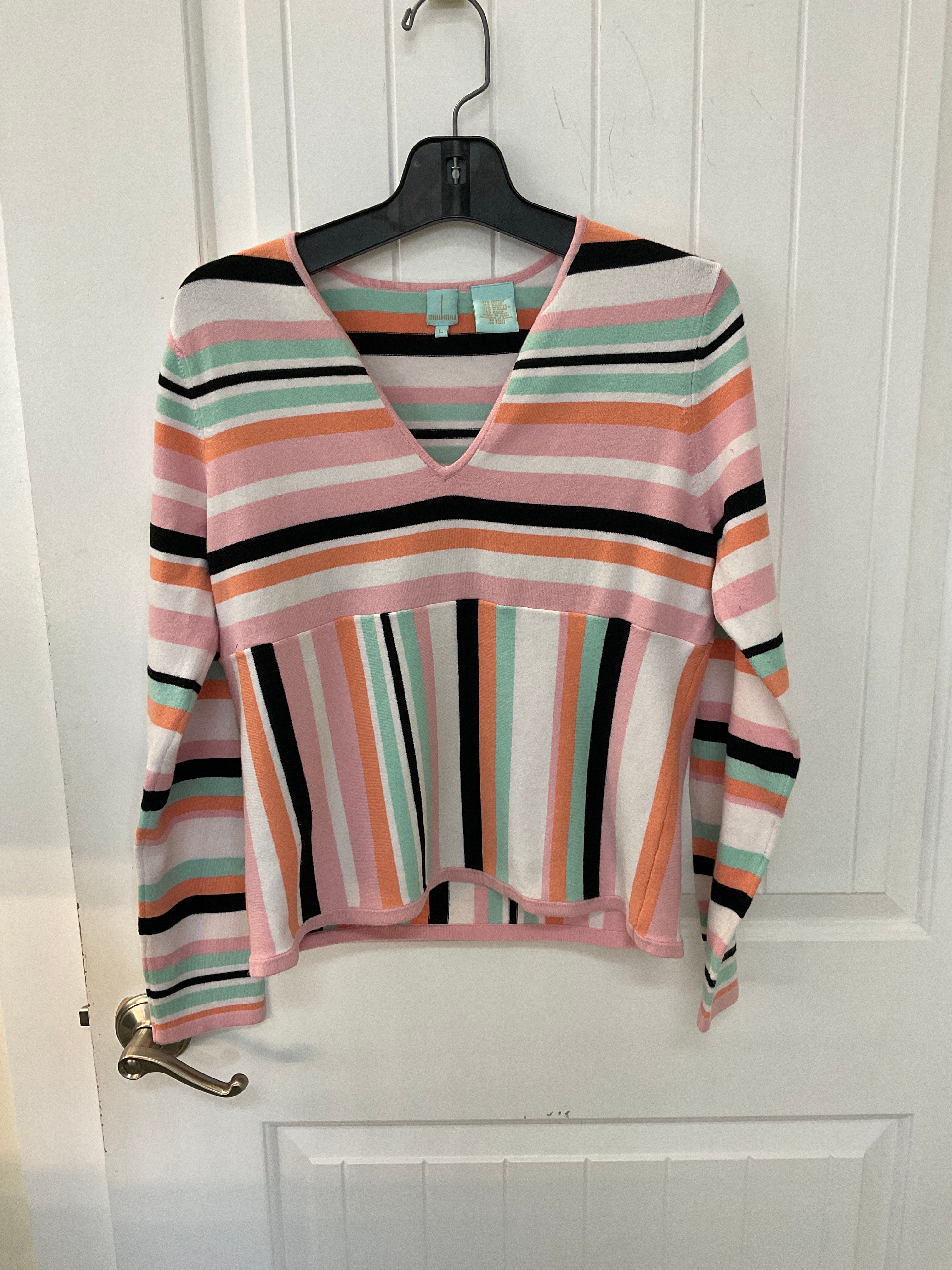 Shuishu top size large pattern colour block