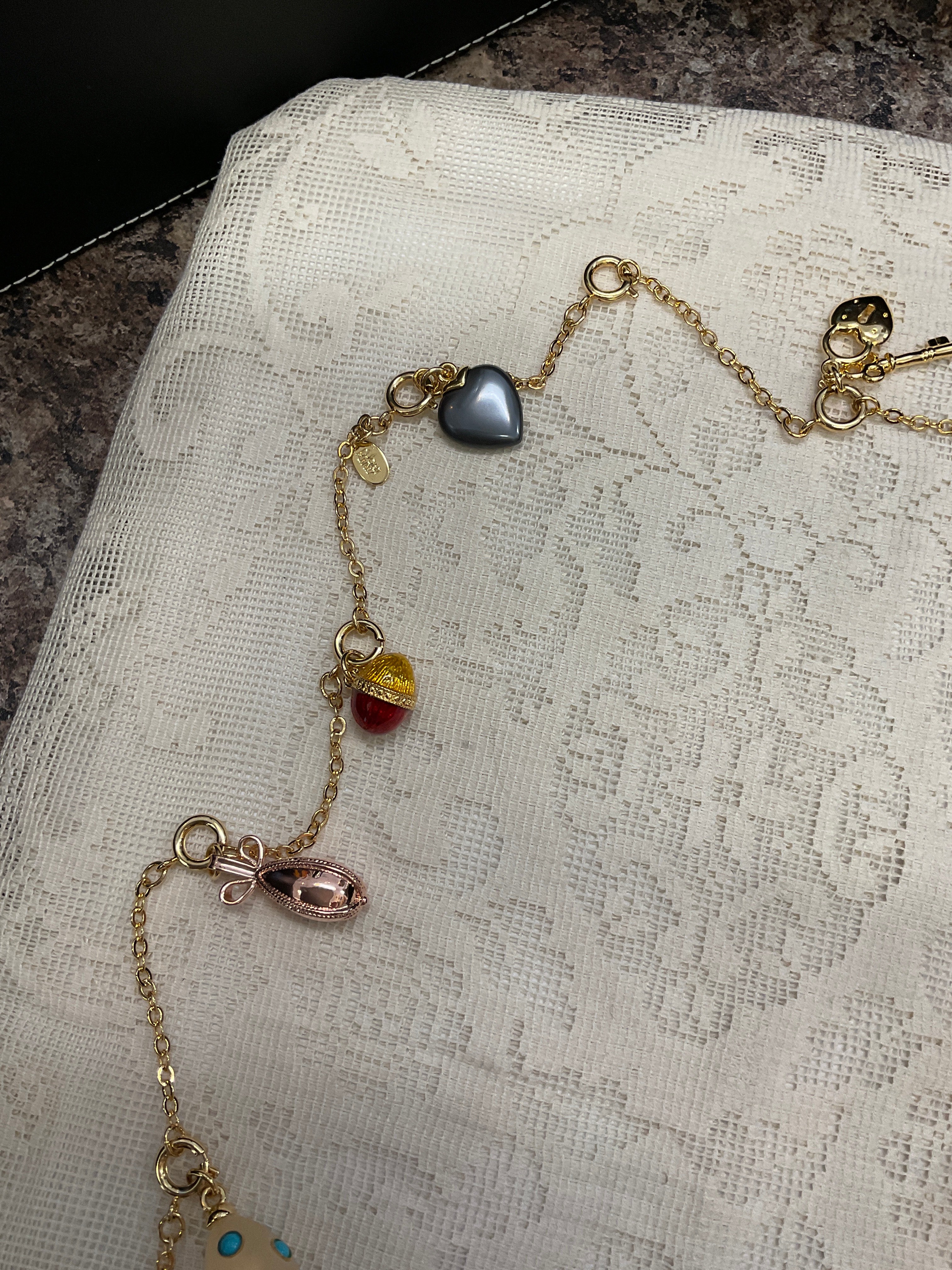 Joan Rivers Faberge egg inspired pendant charm necklace