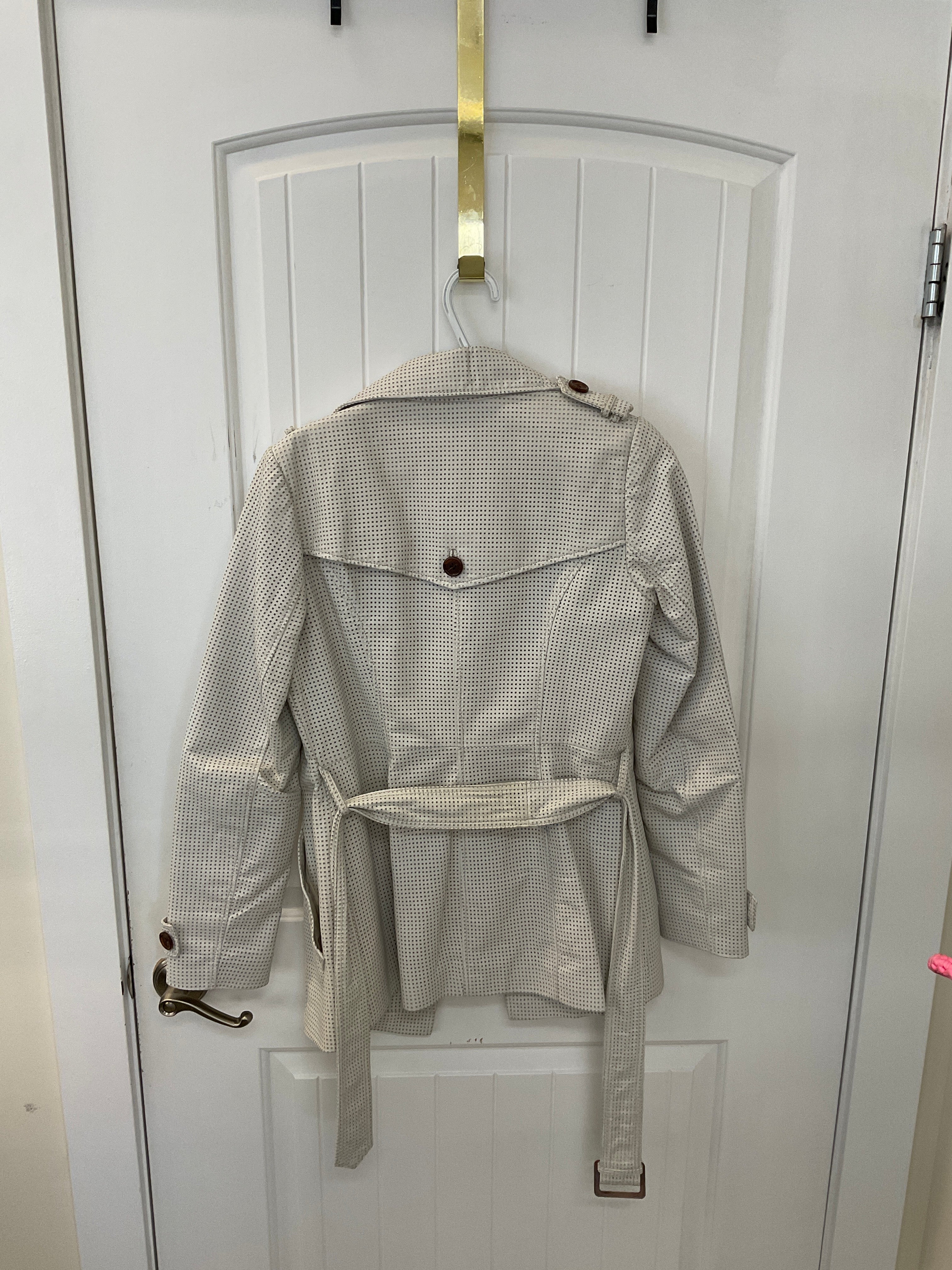 Fo leather mid trench coat