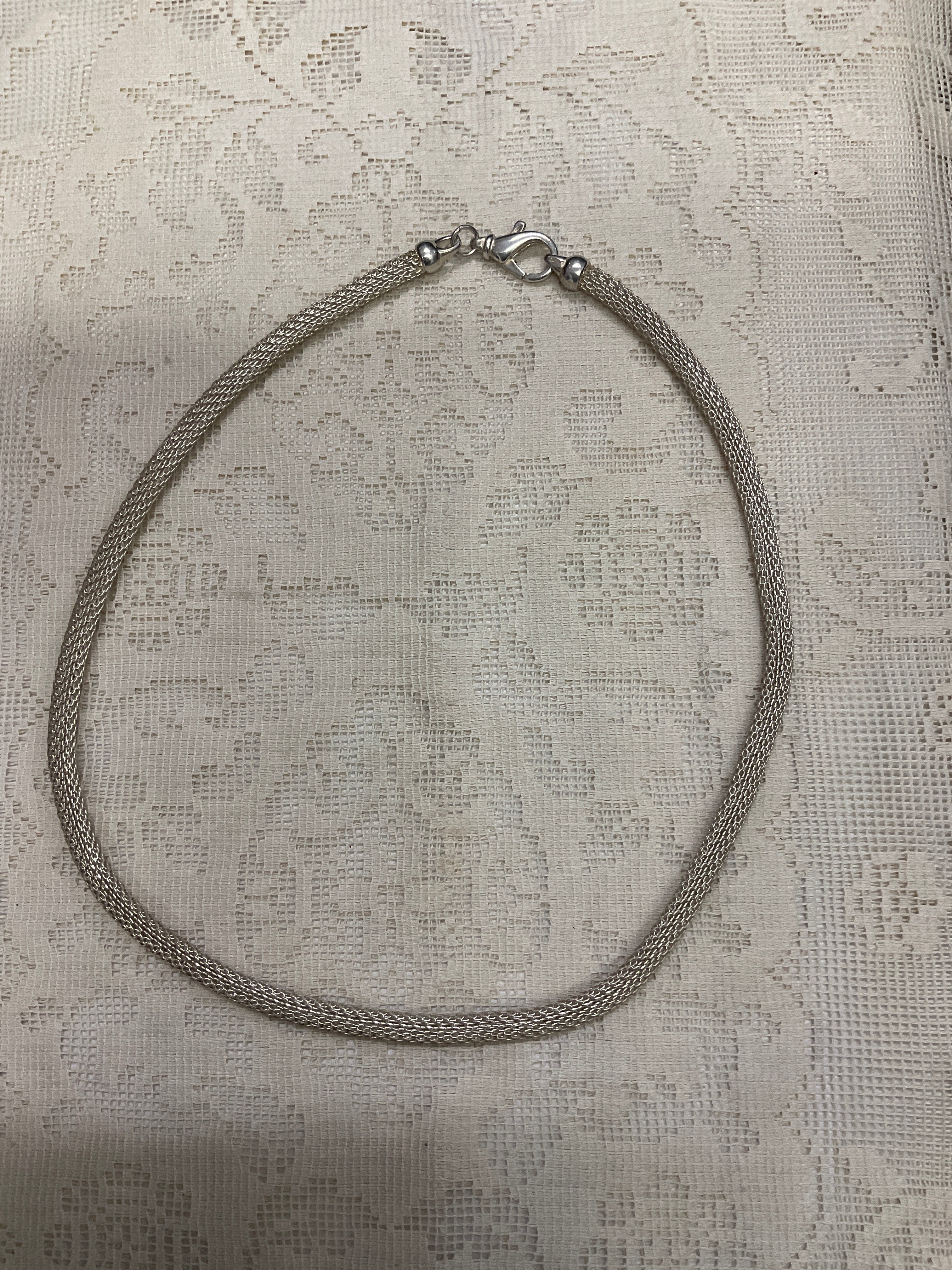 Silver mesh choker