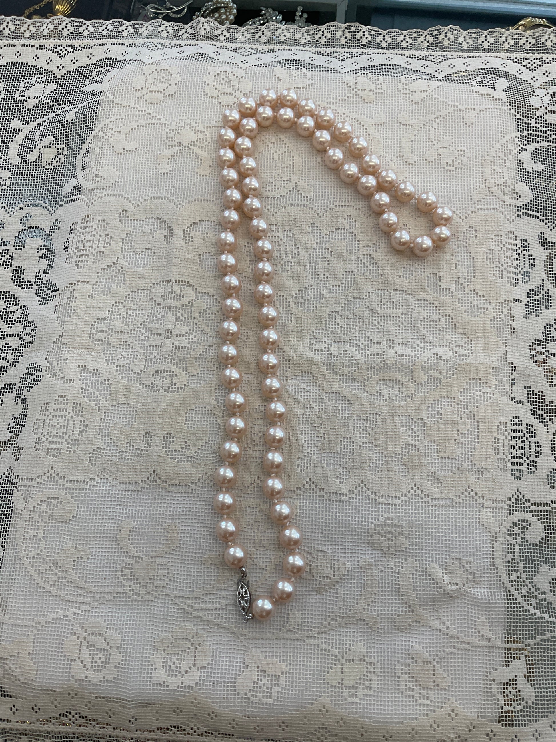 11mm pearl necklace with silver clasp