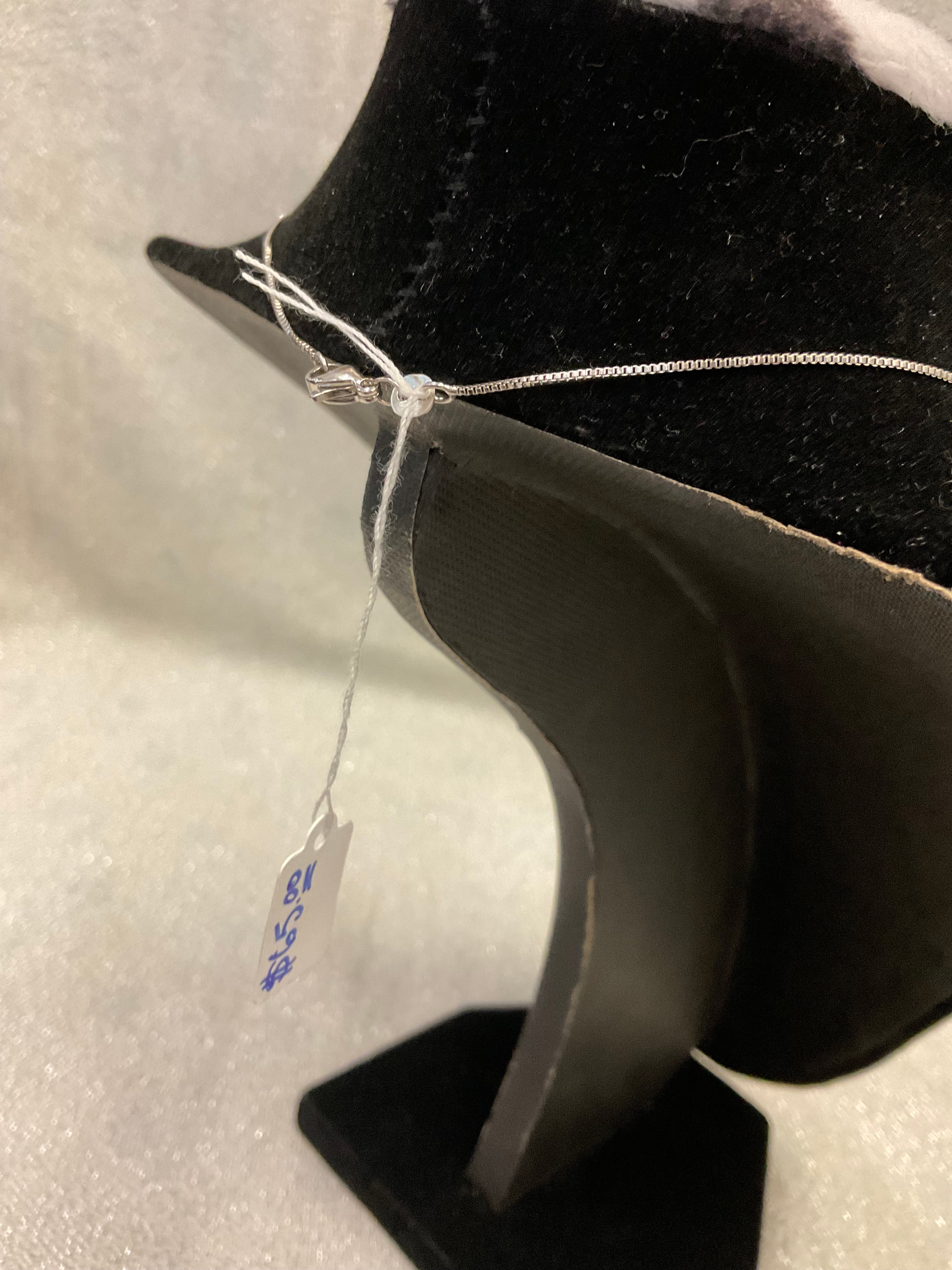 Diamond pendant silver necklace