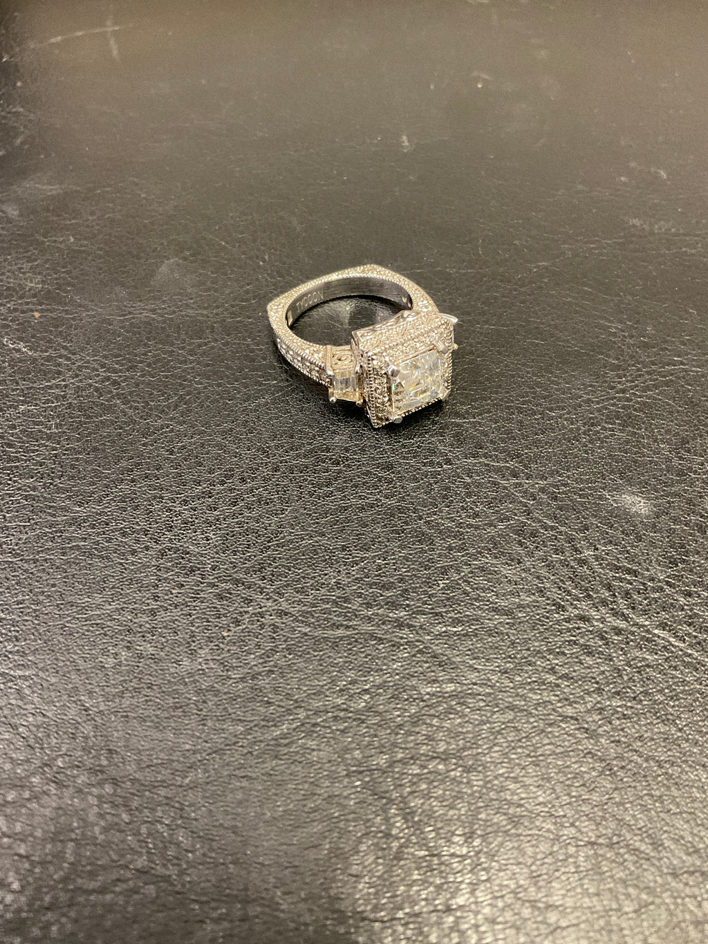 Vintage Art Deco Diamond Ring, Princess Cut Diamond Target Halo Ring, Mid-Century Ring For Women, Wedding Anniversary Gift, Engagement Ring 925