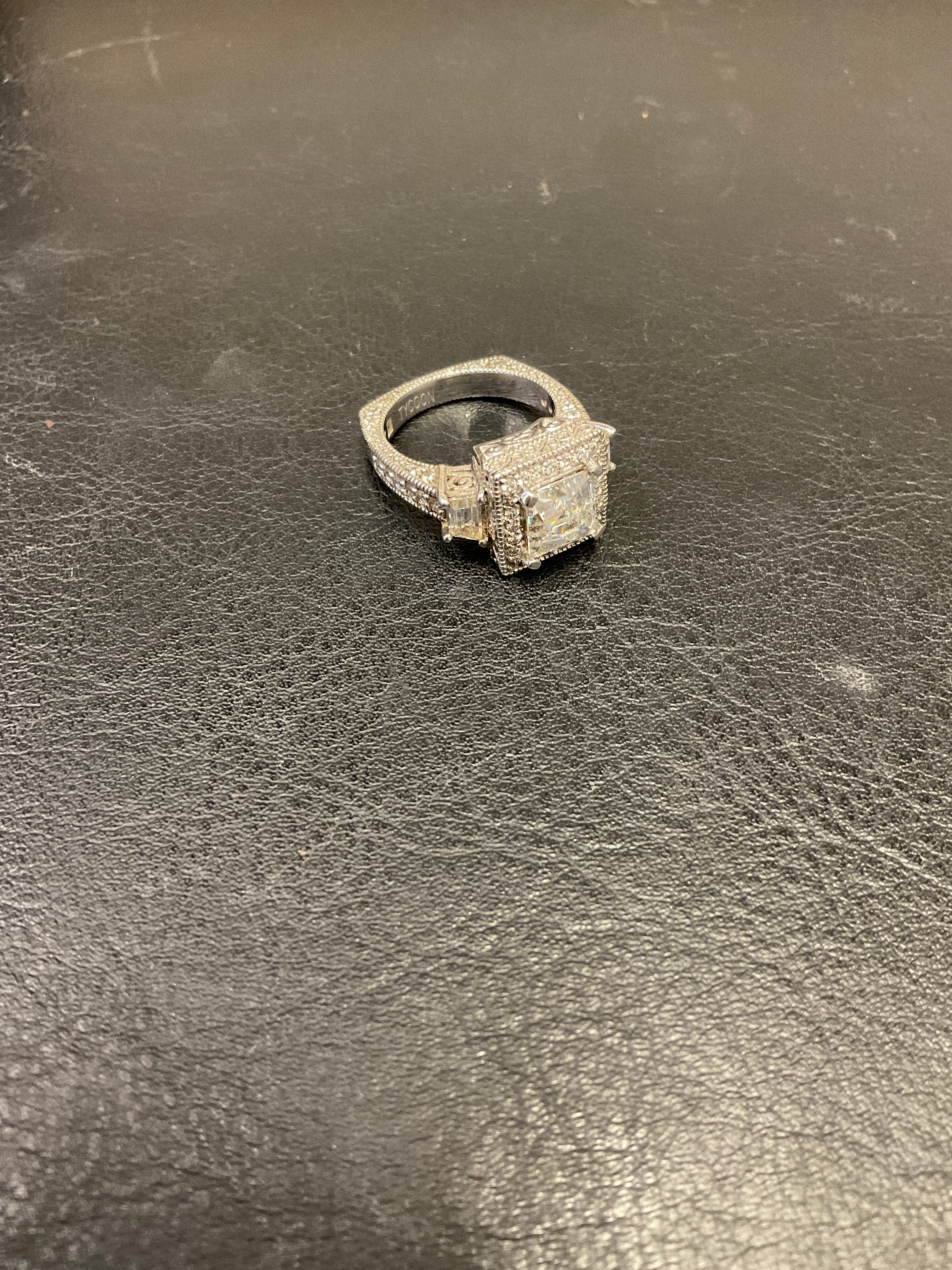 Vintage Art Deco Diamond Ring, Princess Cut Diamond Target Halo Ring, Mid-Century Ring For Women, Wedding Anniversary Gift, Engagement Ring 925