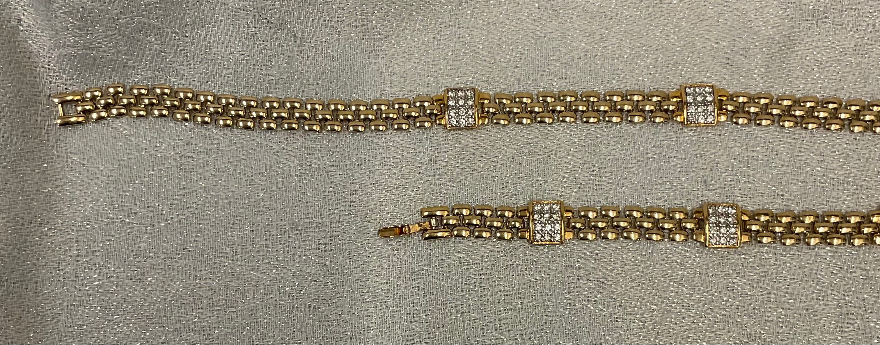 Gold toned bracelet and necklace set